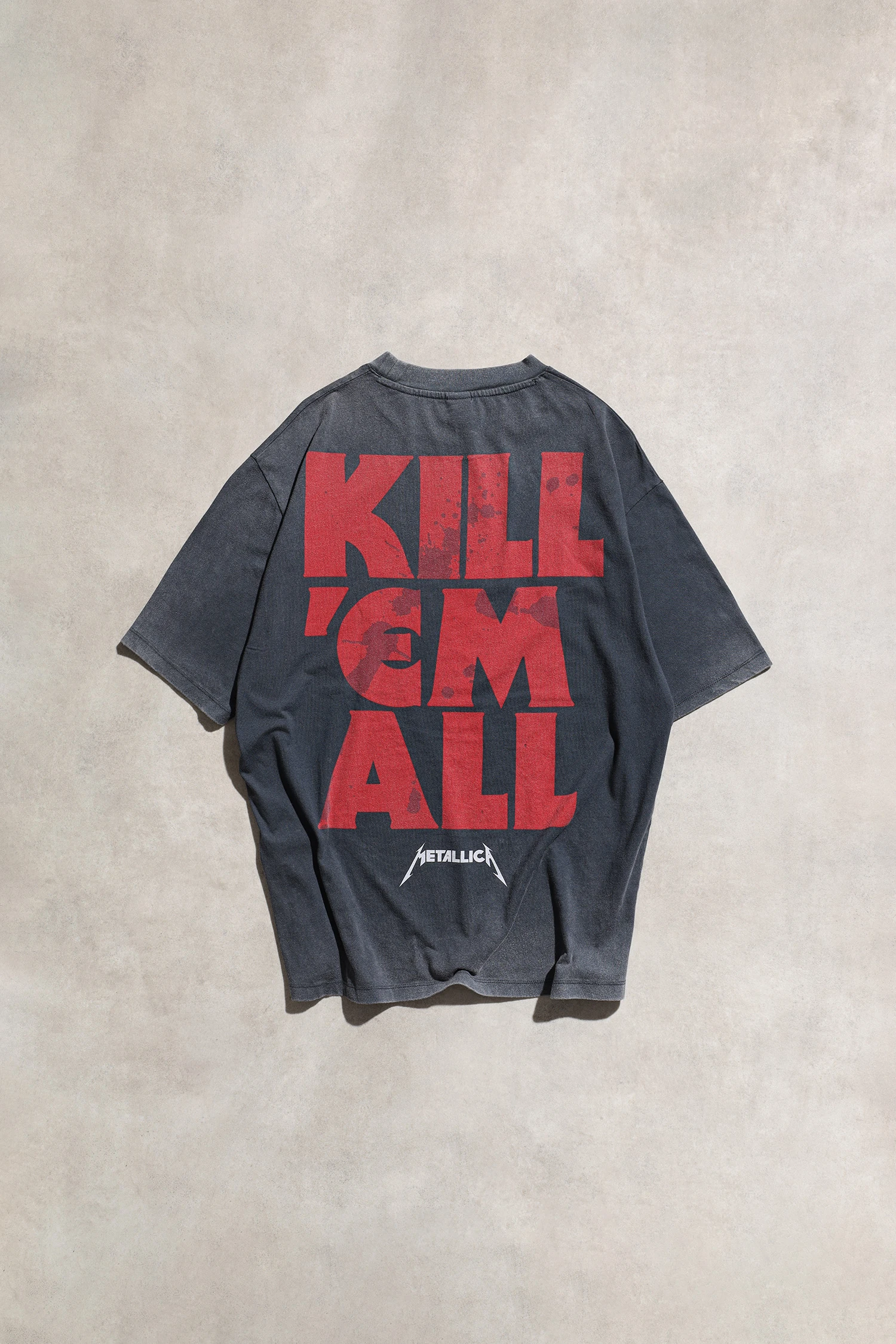 Metallica Kill ’Em All Vintage Soluk Siyah Unisex Oversize T-Shirt