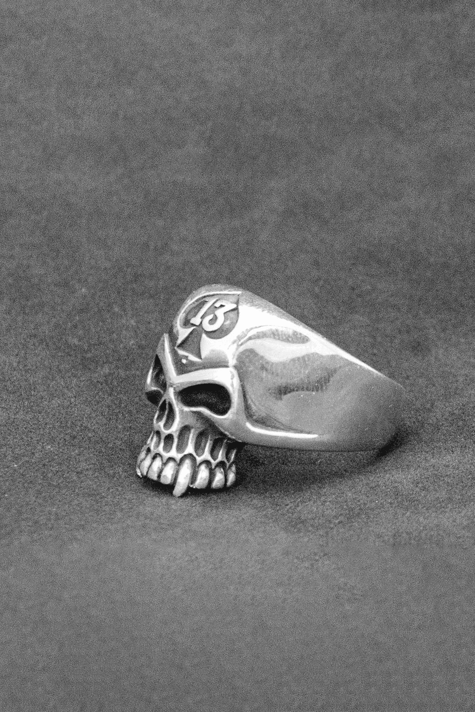 Ace of 13" Skull %100 Gümüş Yüzük
