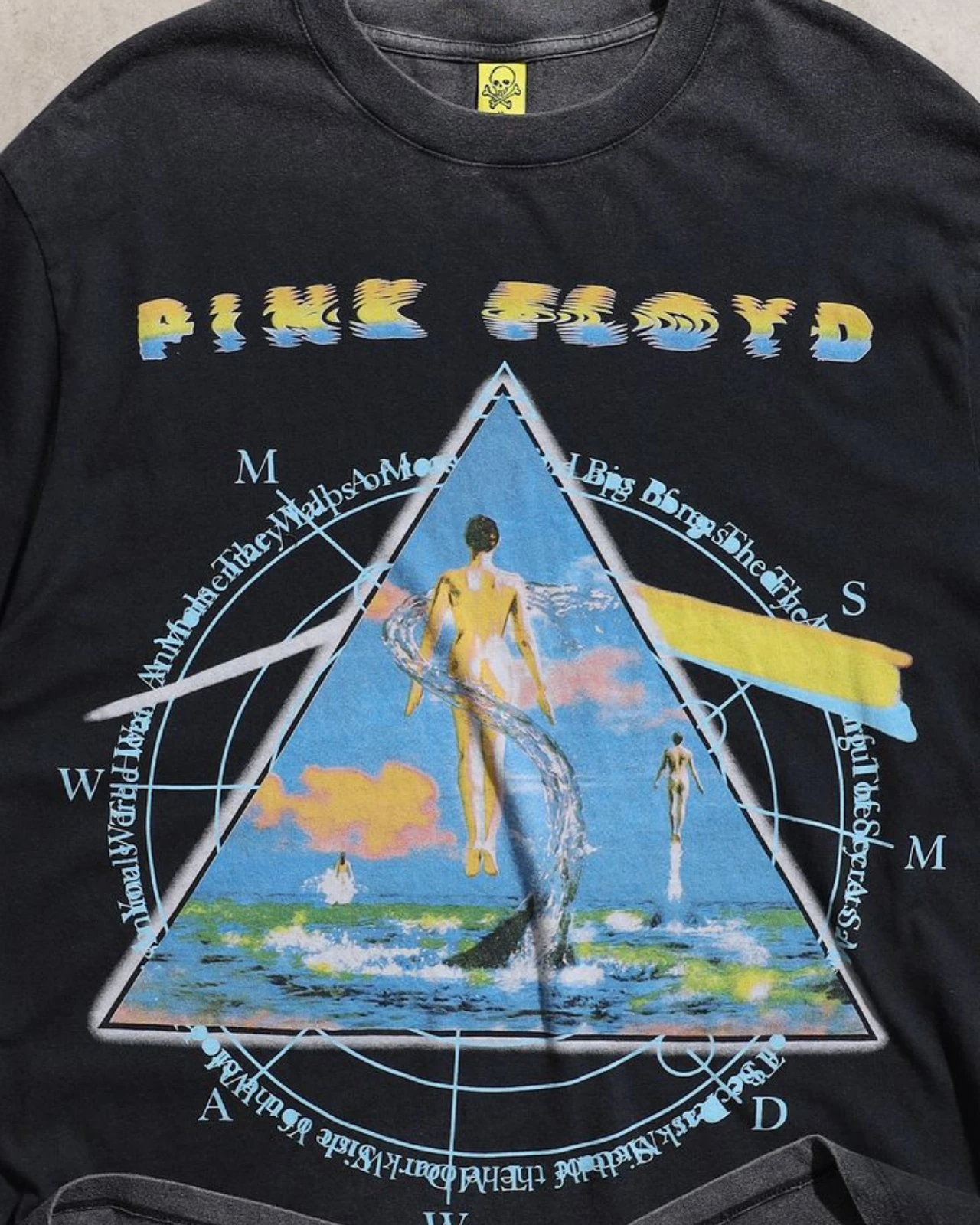 Pink Floyd Pusula/Dark Side of the Moon Vintage Yıkamalı Gri Kısa Kol Oversize Unisex T-shirt