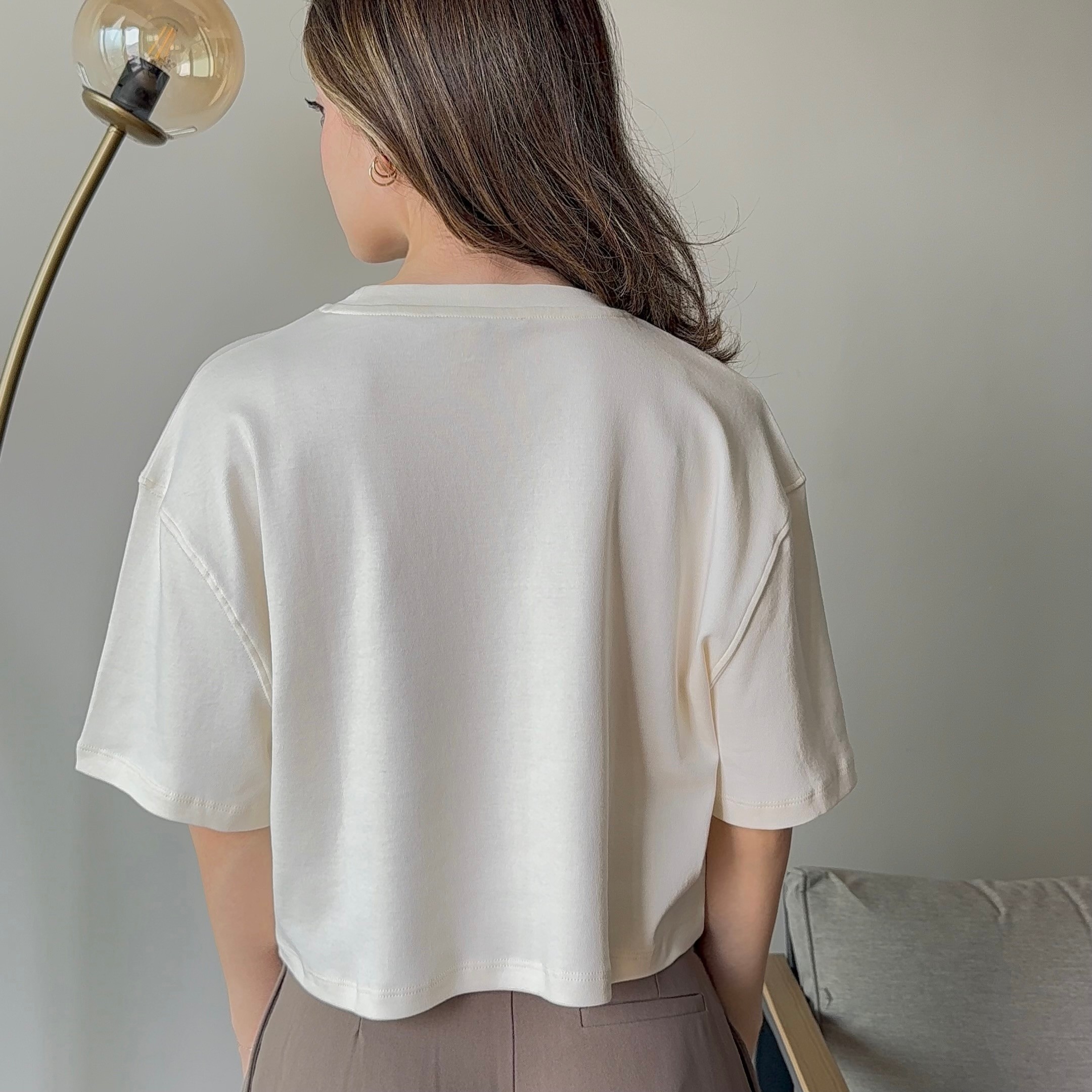 Corylus Crop T-Shirt - Ekru