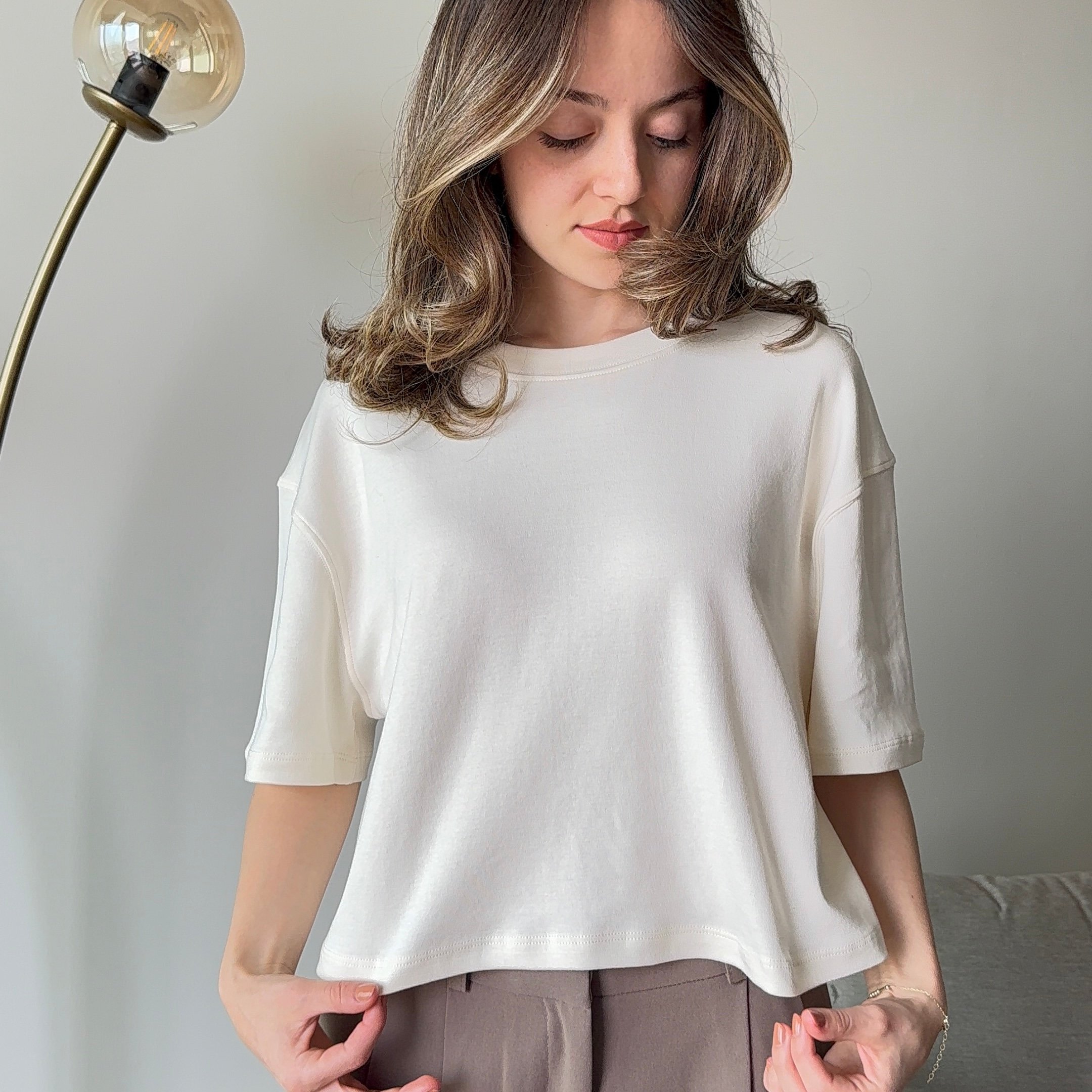 Corylus Crop T-Shirt - Ekru