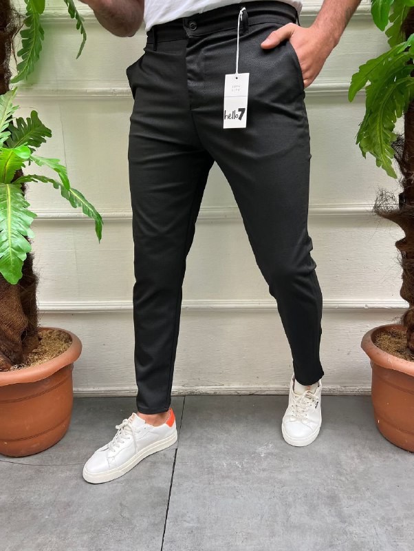 Erkek Slimfit Kesim Keten Pantolon - Siyah