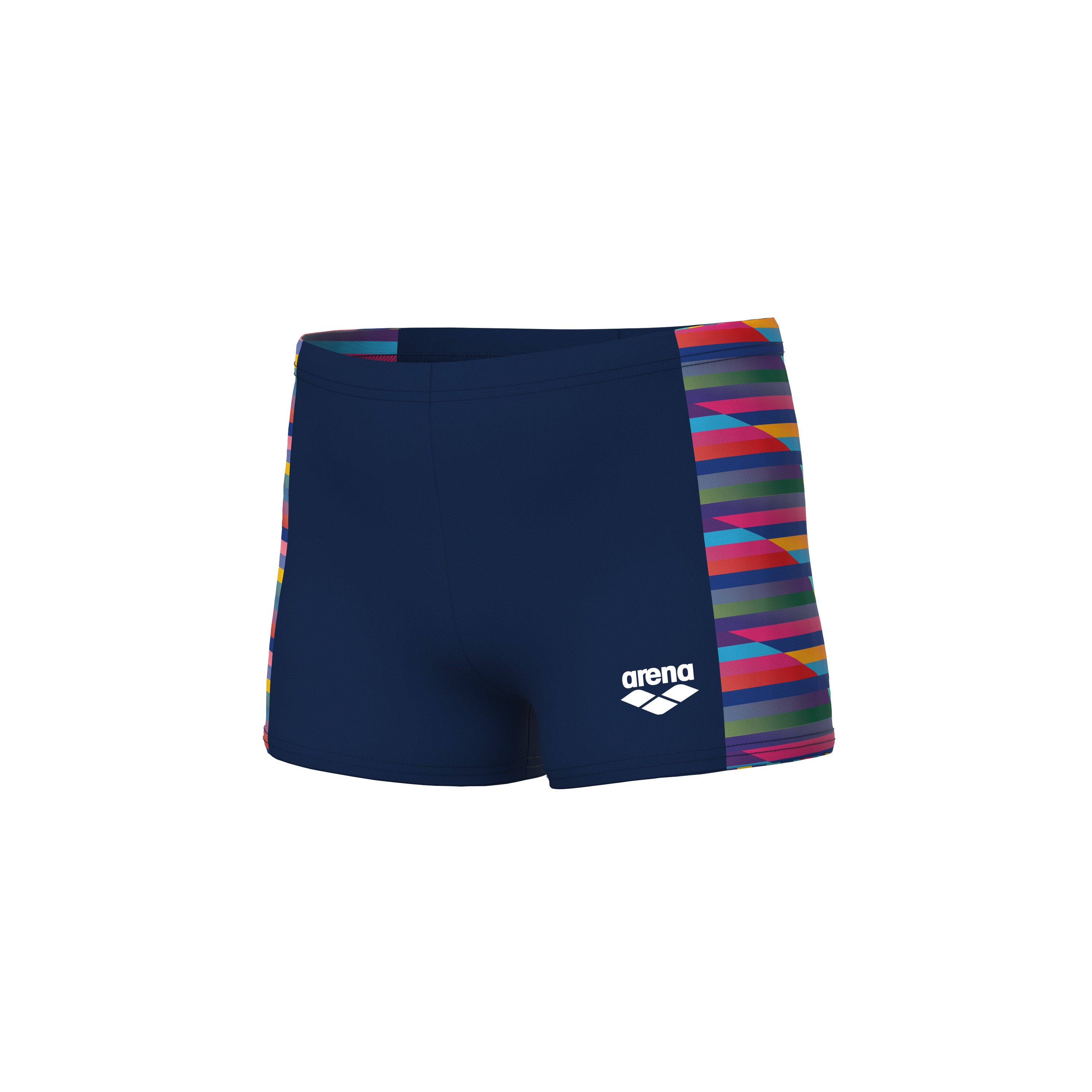 BOY'S ARENA RACING STRIPE SWIM SHORT NAVY