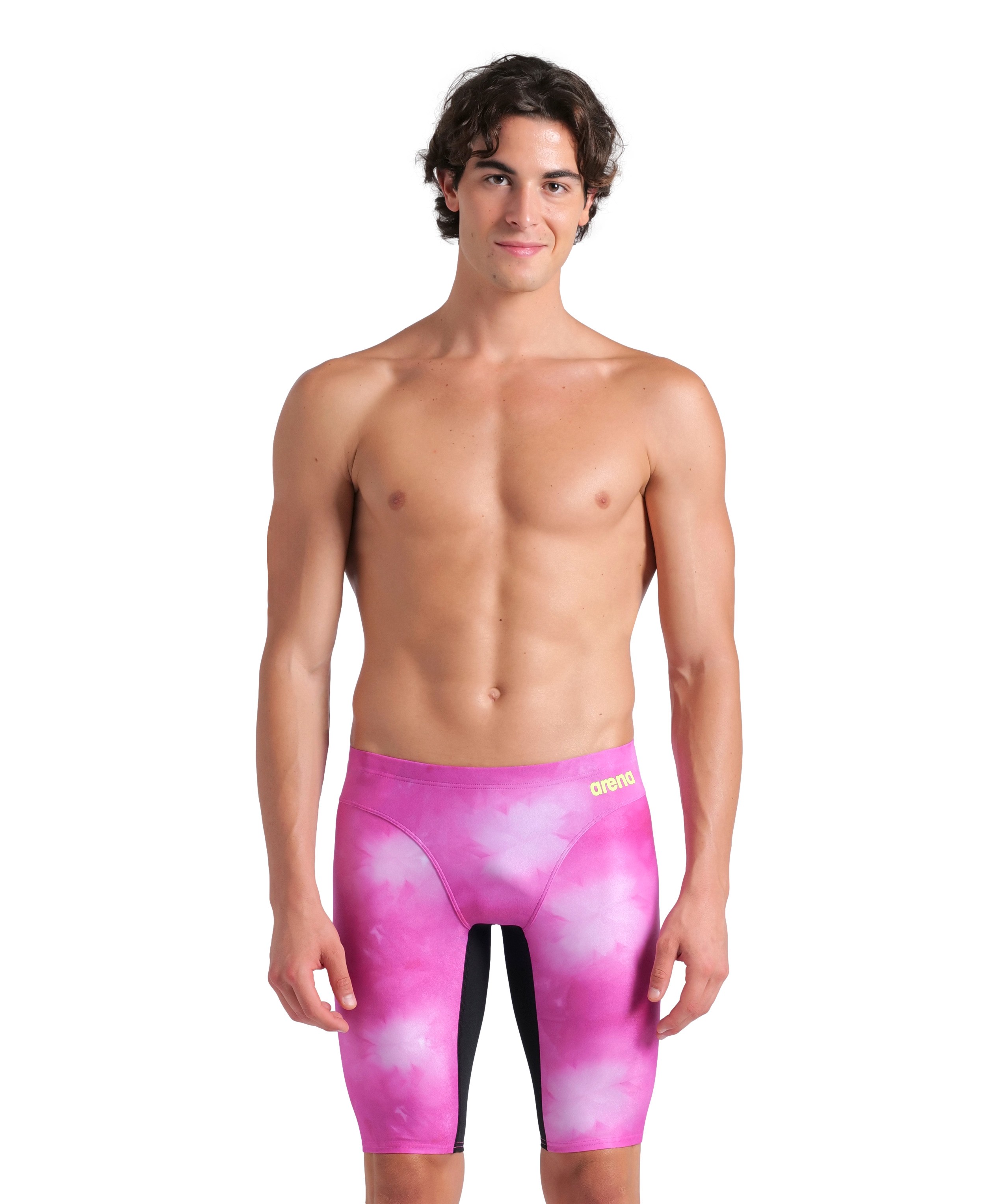 MEN'S ARENA SWIM JAMMER ALLOVER PRINT PINK
