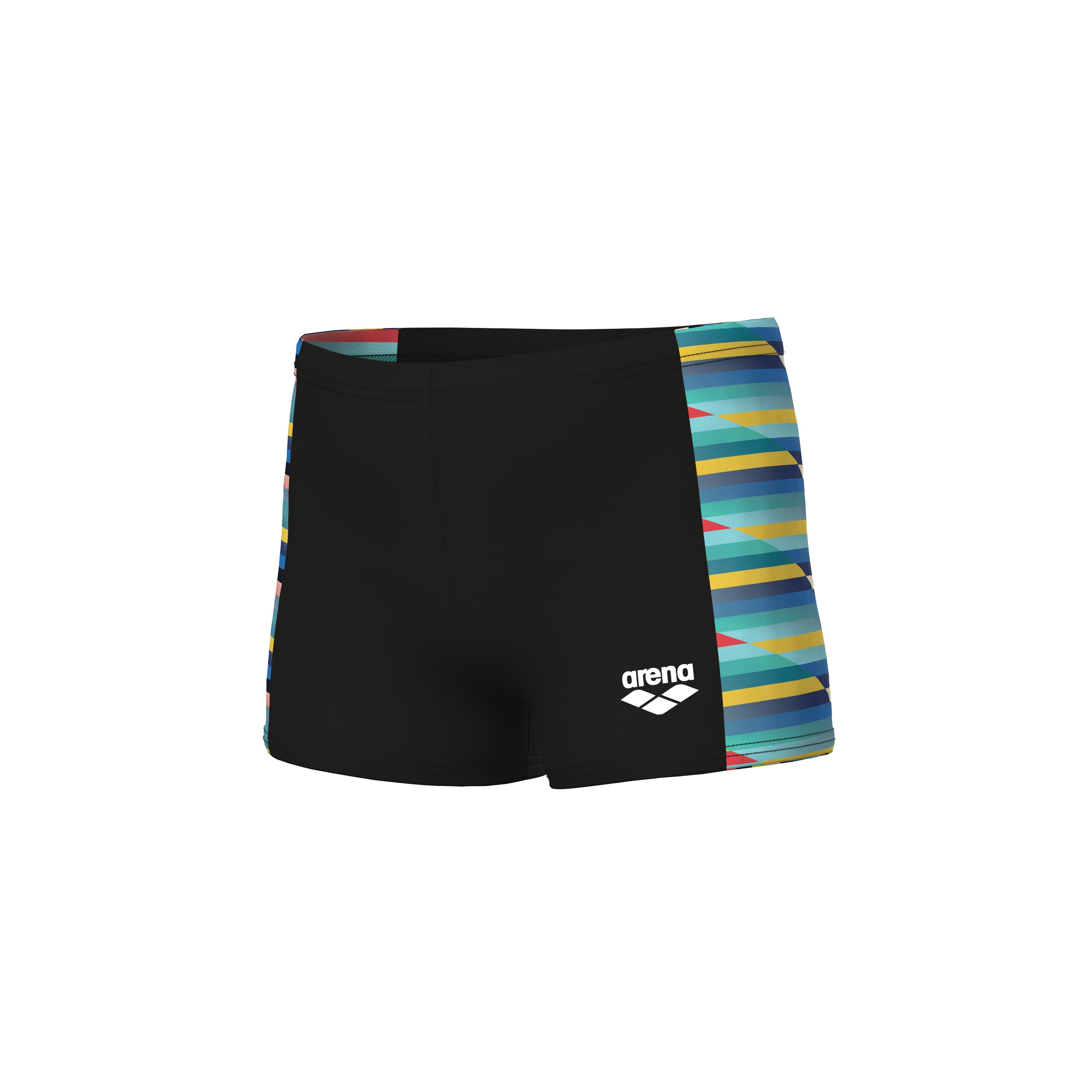 BOY'S ARENA RACING STRIPE SWIM SHORT BLACK