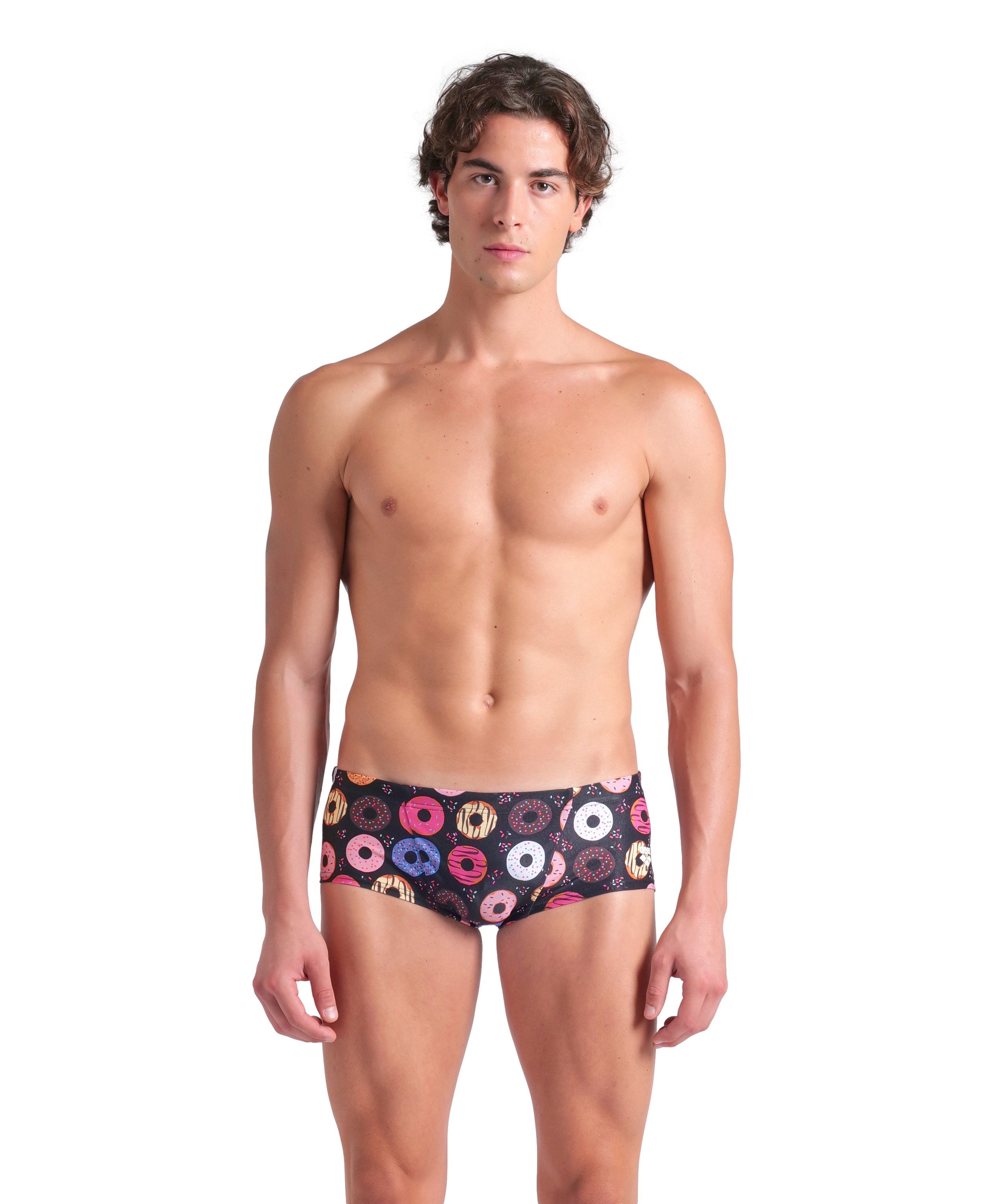 MEN'S ARENA DONUTS SWIM LOW WAIST SHORT BLACK MULTI