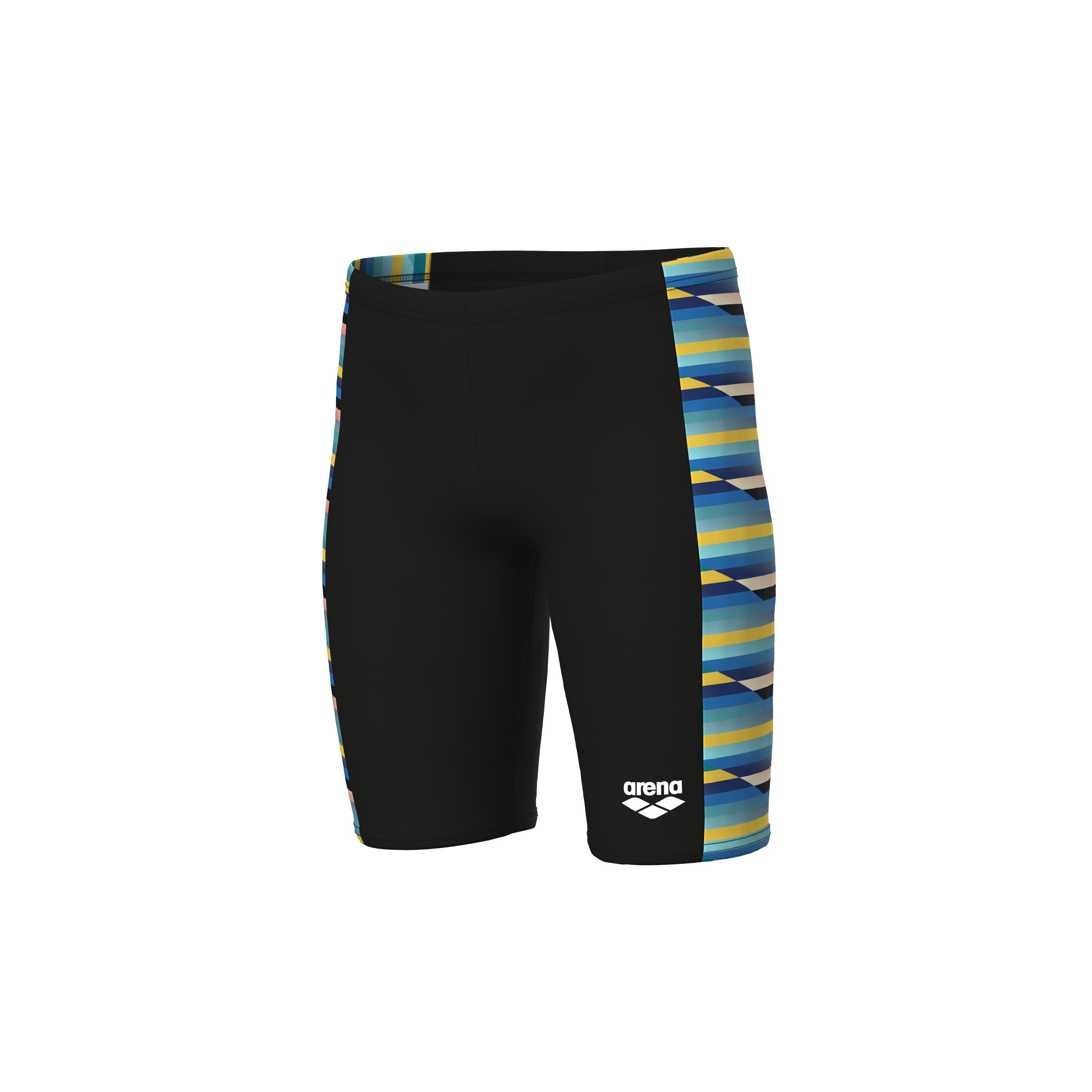 BOY'S ARENA RACING STRIPE SWIM JAMMER BLACK