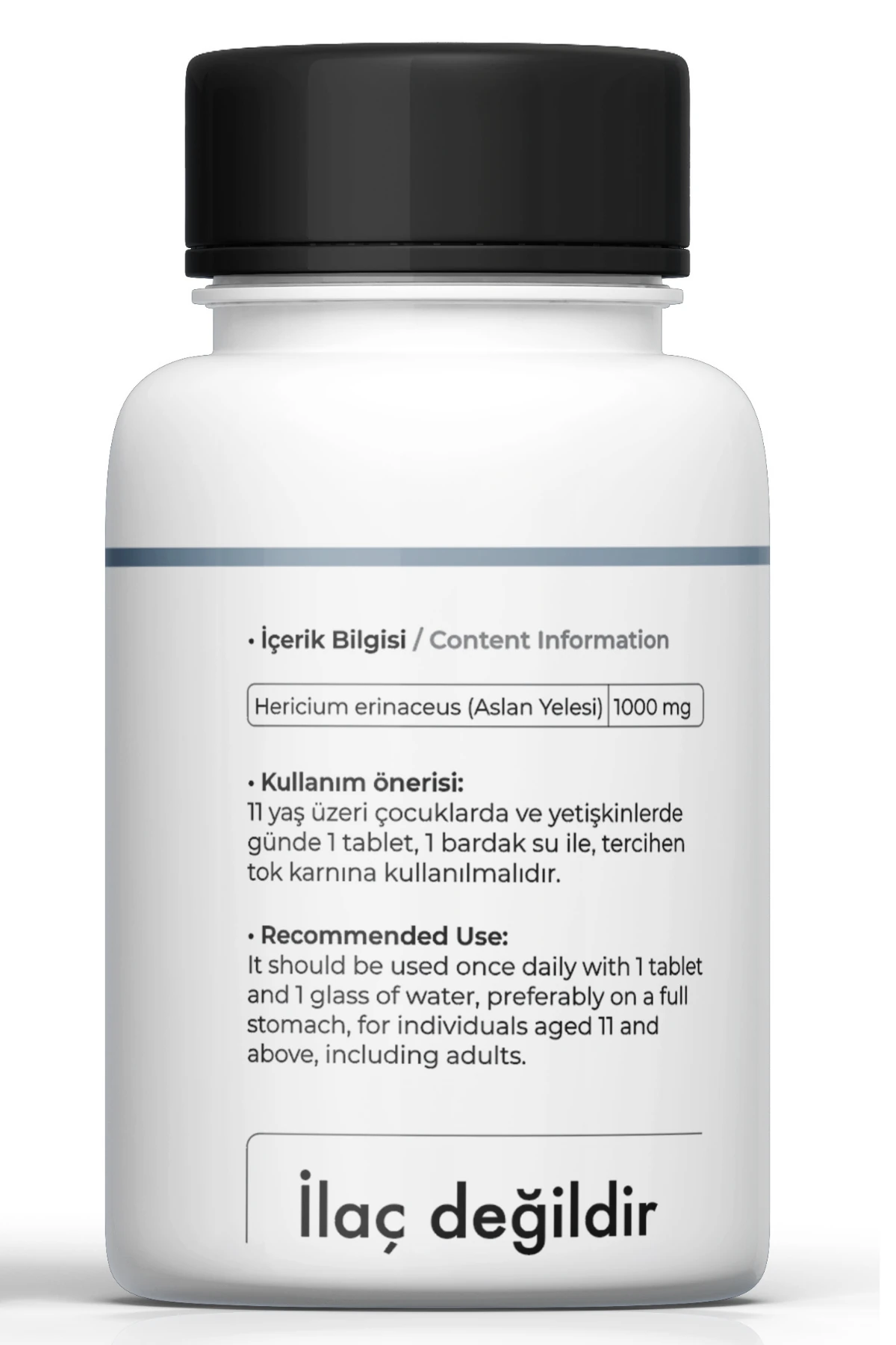 Aslan Yelesi Mantarı 1000 Mg 120 Tablet Lions Mane Mushroom Hericium Erinaceus