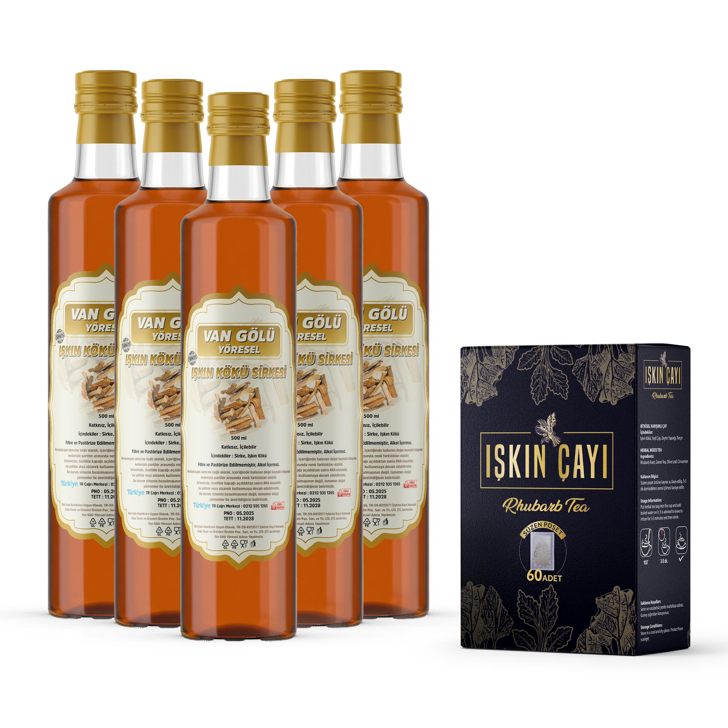 5 Adet Işkın Kökü Sirkesi, Işkın Çayı Hediyeli