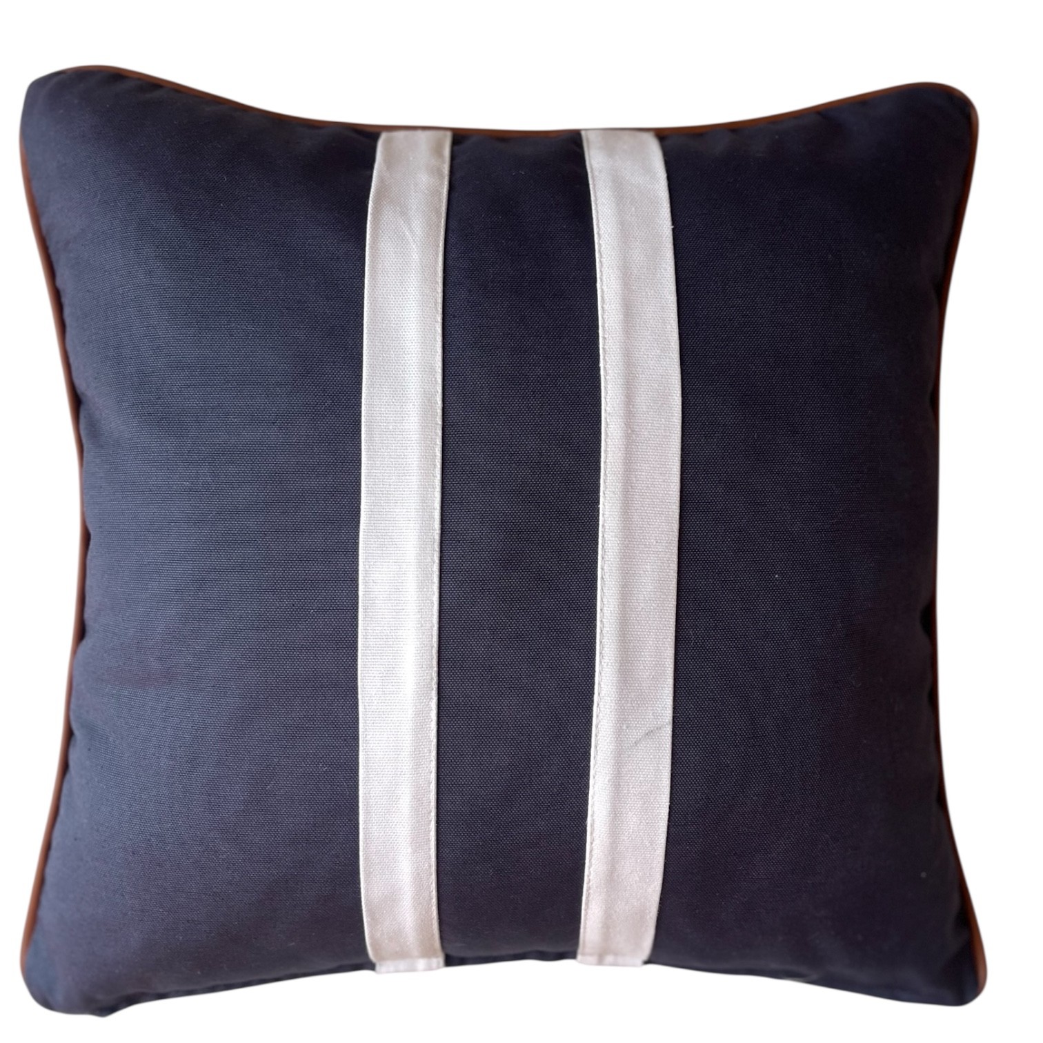 Marine Collectyion Lacivert zemin Beyaz Bantlı Kırlent Kılıfı 45*45 cm