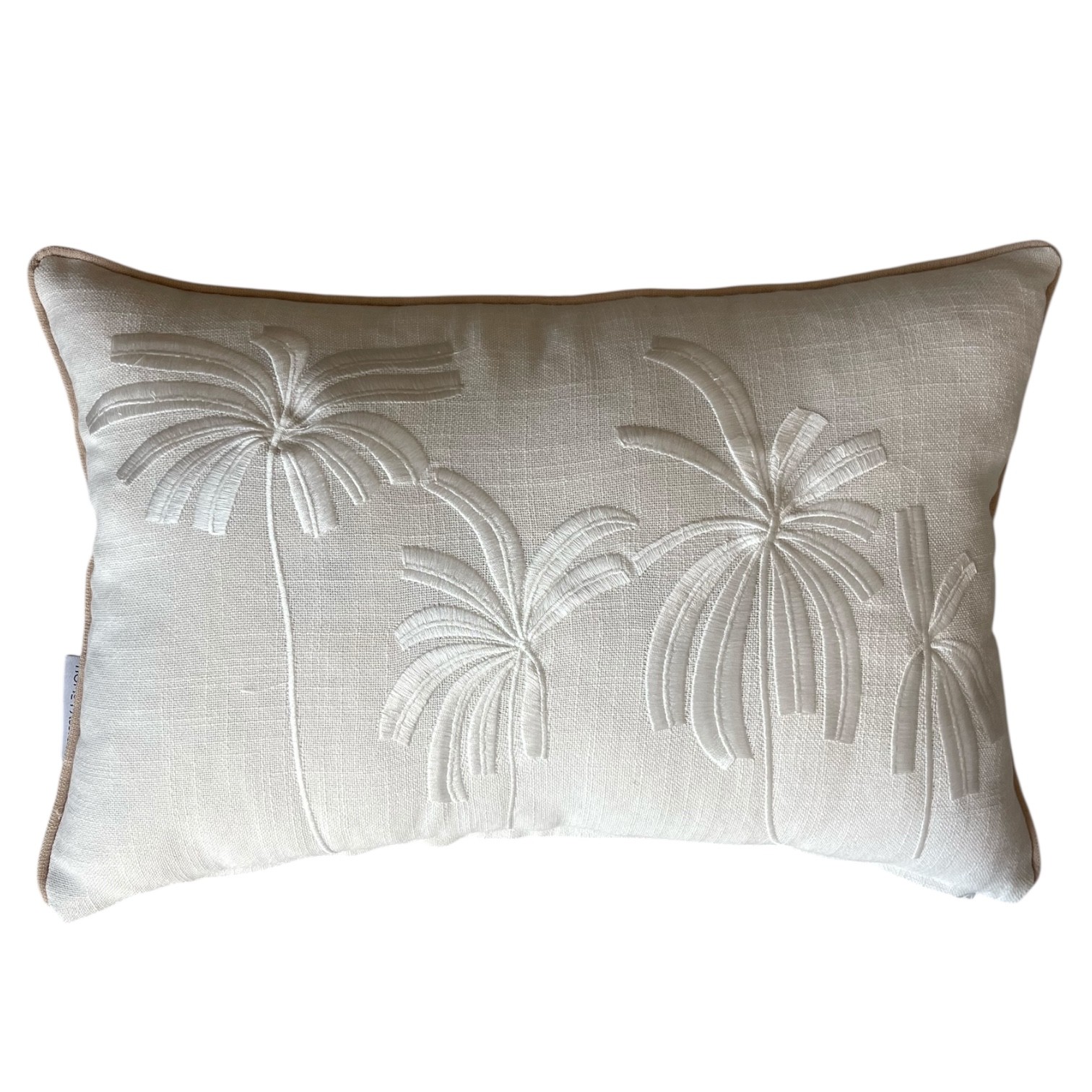 Palmiye Nakışlı Ekru Kırlent Kılıfı 2'li Set 35*50 cm
