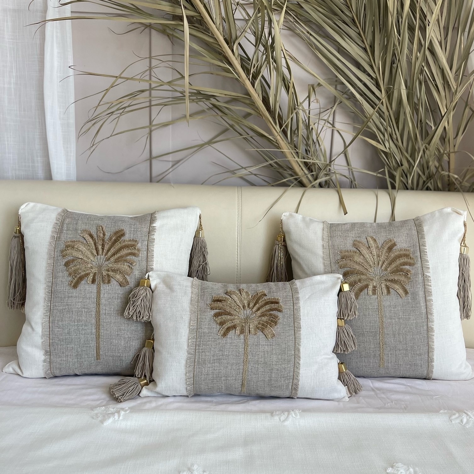 Gold Palm Kırlent Kılıfı 50*50 cm