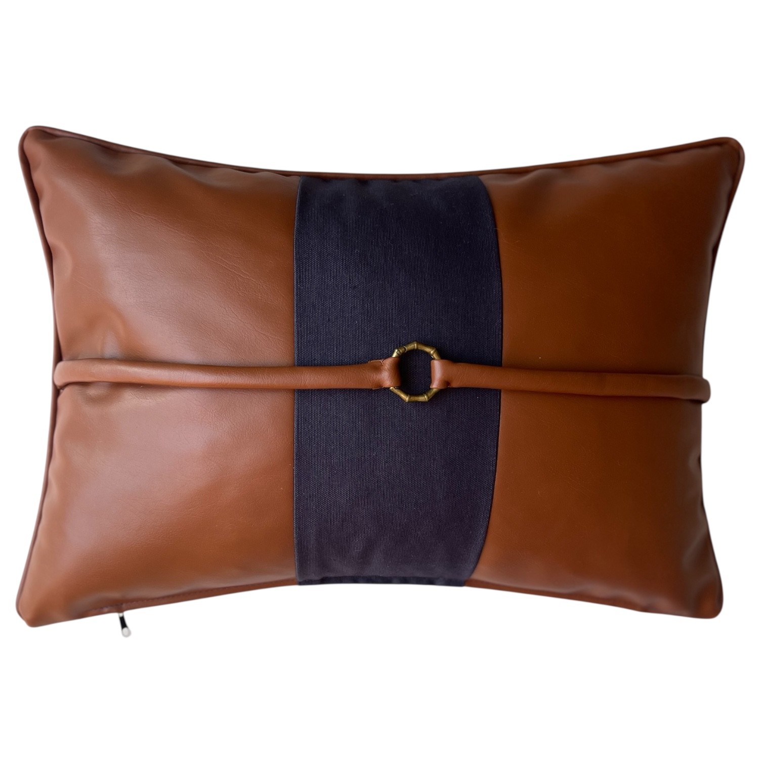 Marine Collection Lacivert Deri Metal Halkalı 35*50 cm Kırlent Kılıfı