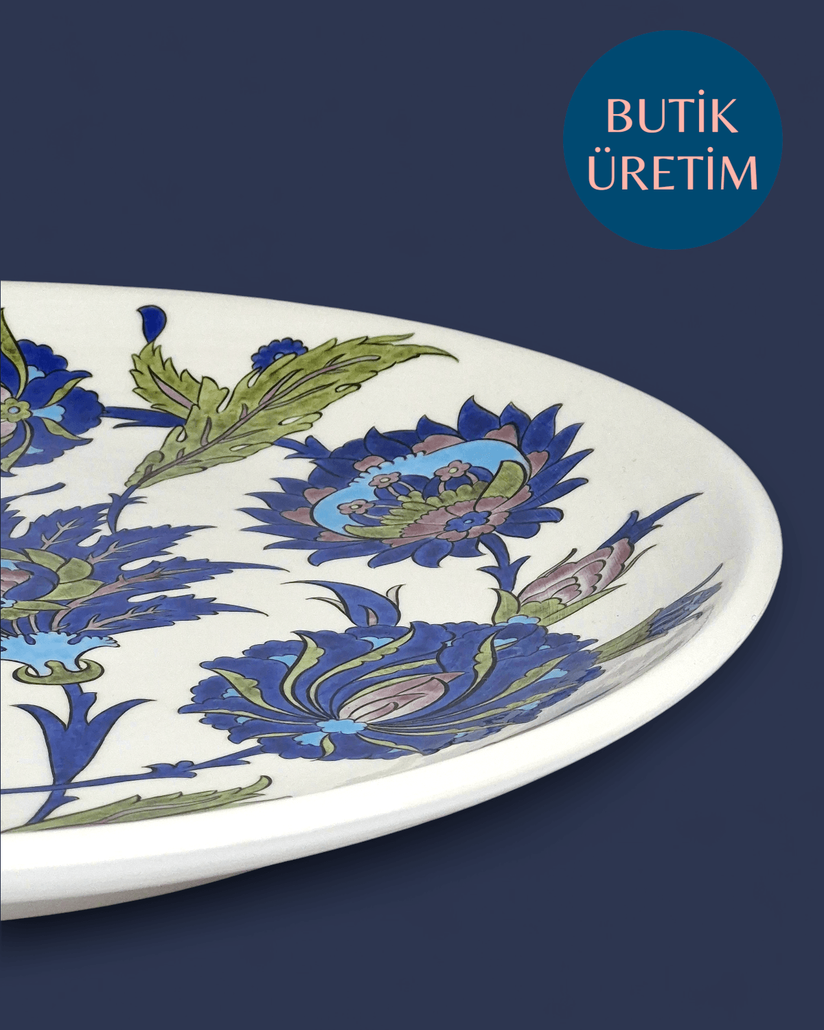Şam İşi Dekoratif Çini Tabak 30 cm - Hediye Kutulu