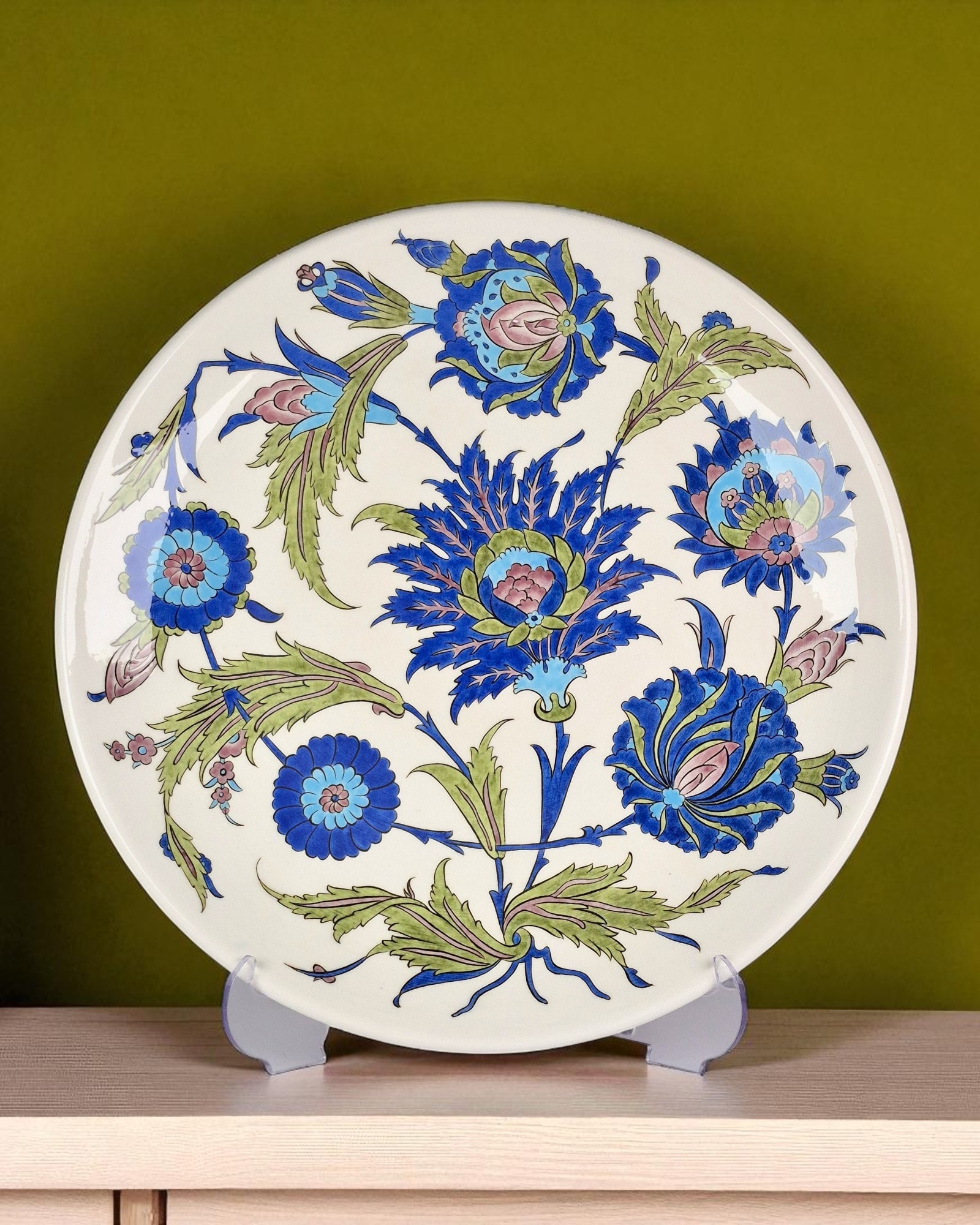 Şam İşi Dekoratif Çini Tabak 30 cm - Özel Hediye Kutulu