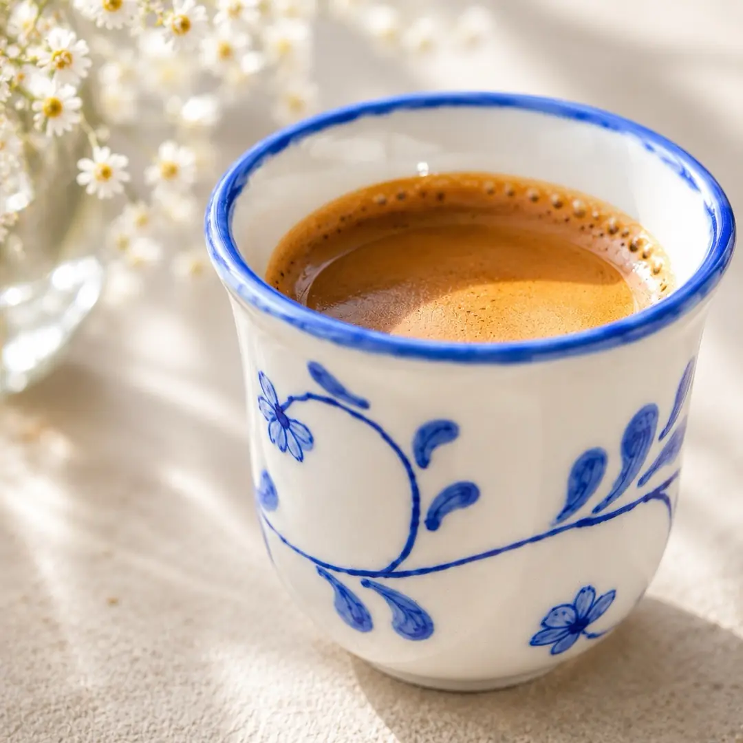 Mavi Beyaz Espresso Fincanı