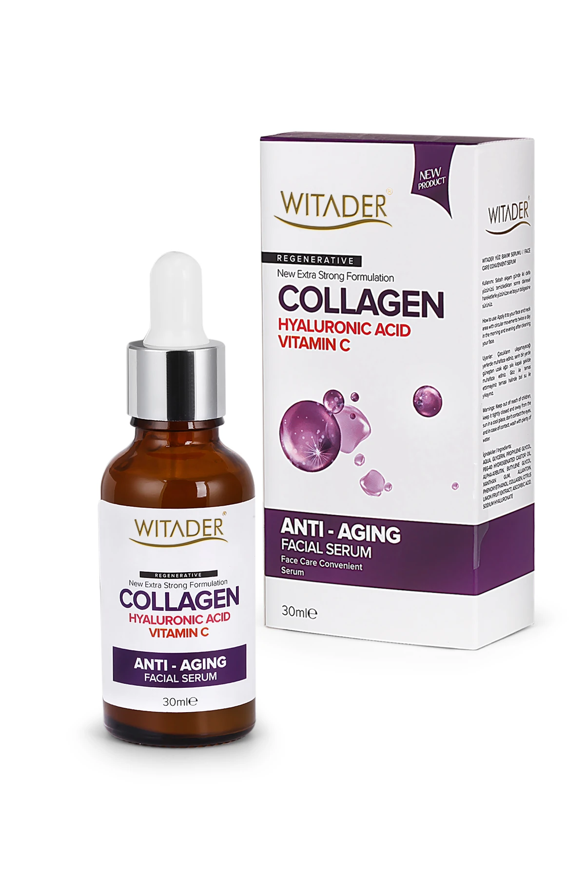 Yaşlanma, Kaz Ayakları & Kırışıklık Karşıtı collagen Yüz Serumu 30 ml