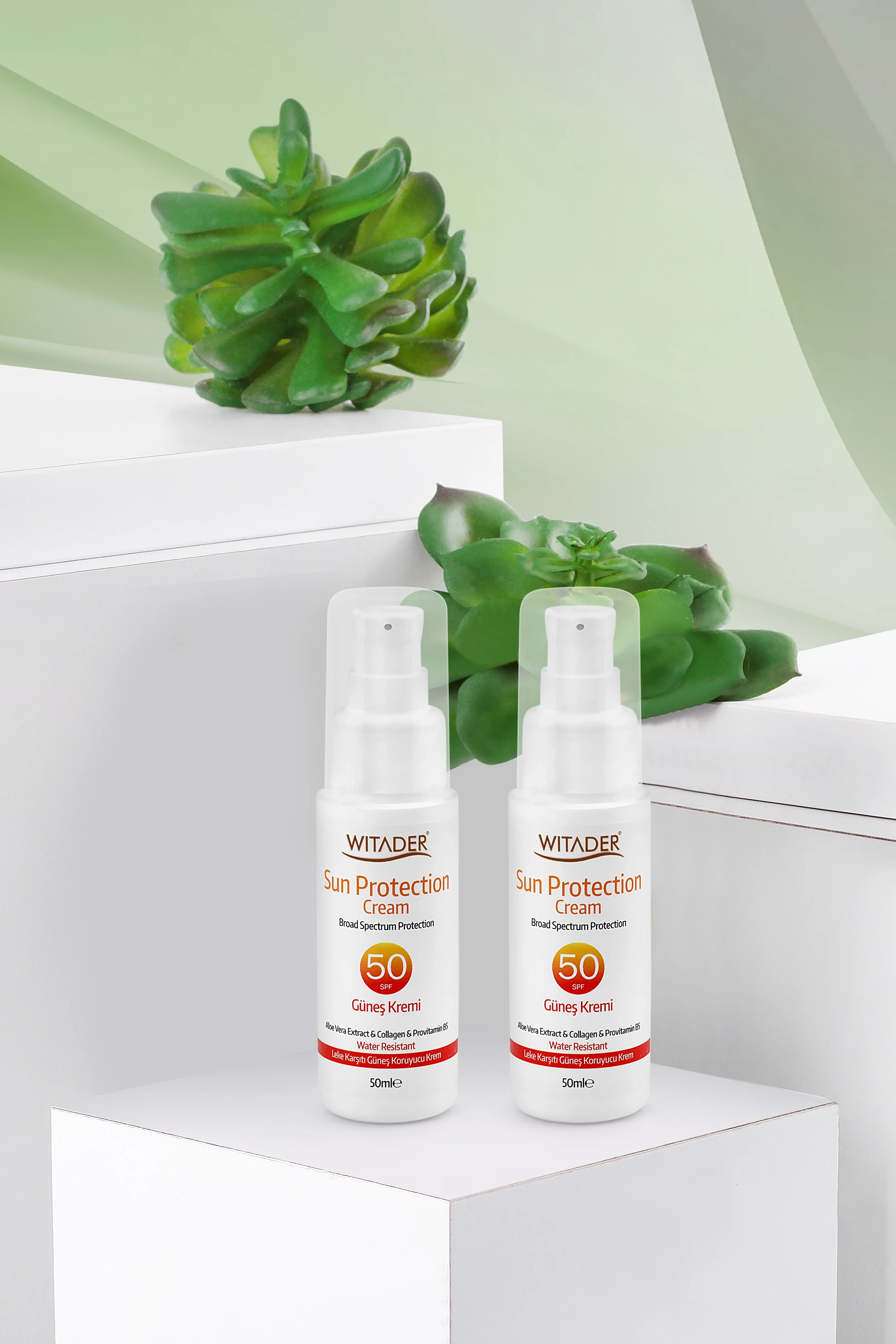 Güneş Kremi Spf 50 + Pa +++ Collagen Hyaluronic 2li Set