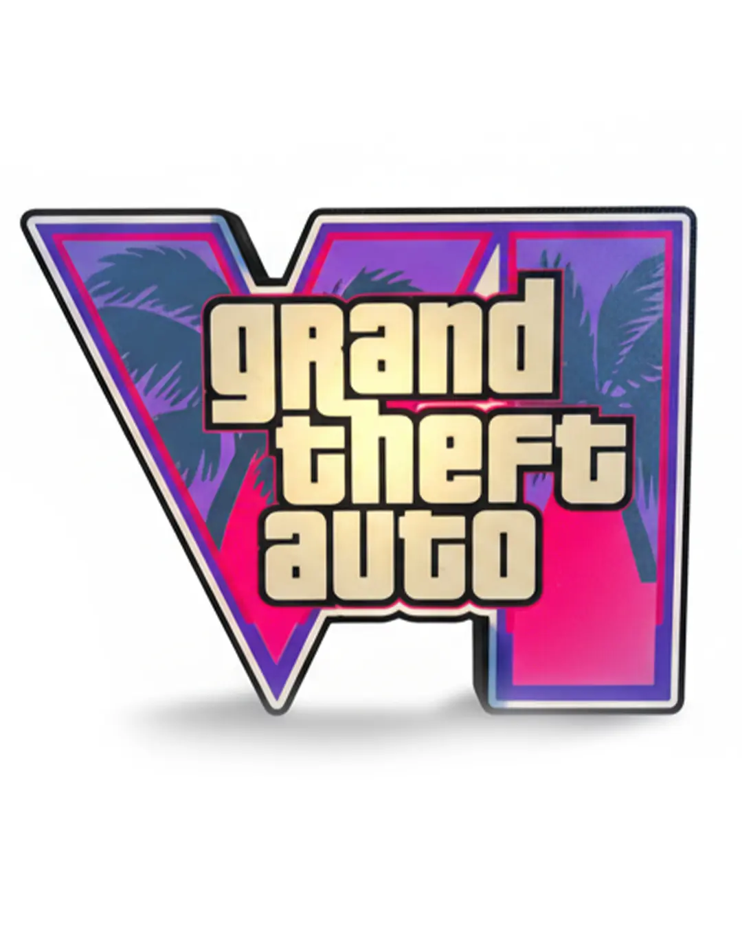 Grand Theft Auto 6 Led Logo Masaüstü Dekorasyonu GTA 5 Neon Işık Temalı Koleksiyonluk Oyuncu Hediyesi