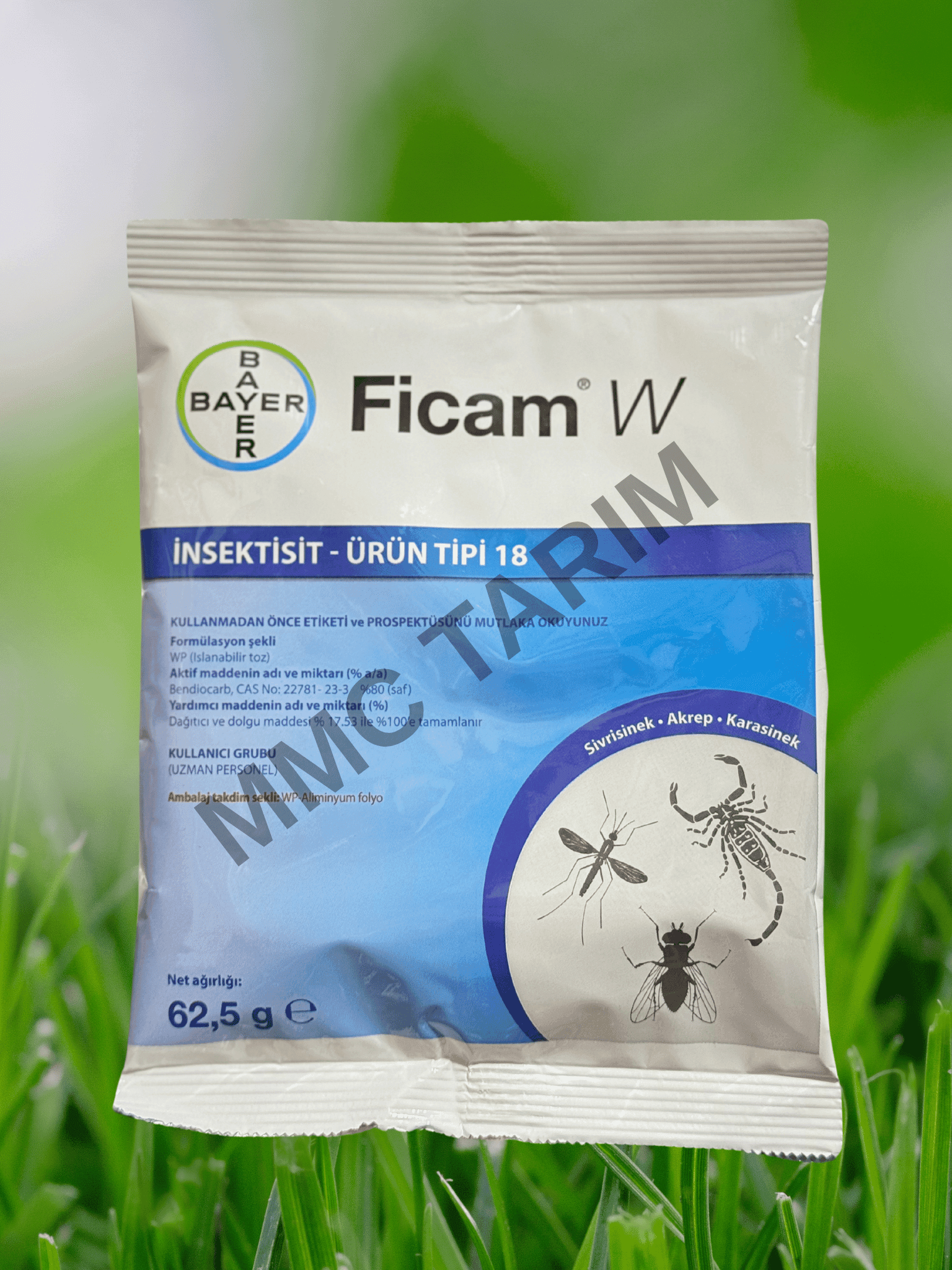 Ficam W Akrep, Hamamböceği, Sivrisinek, Kene, Bit ,Pire Karşı Etkili Toz İlaç 62,50 Gr image