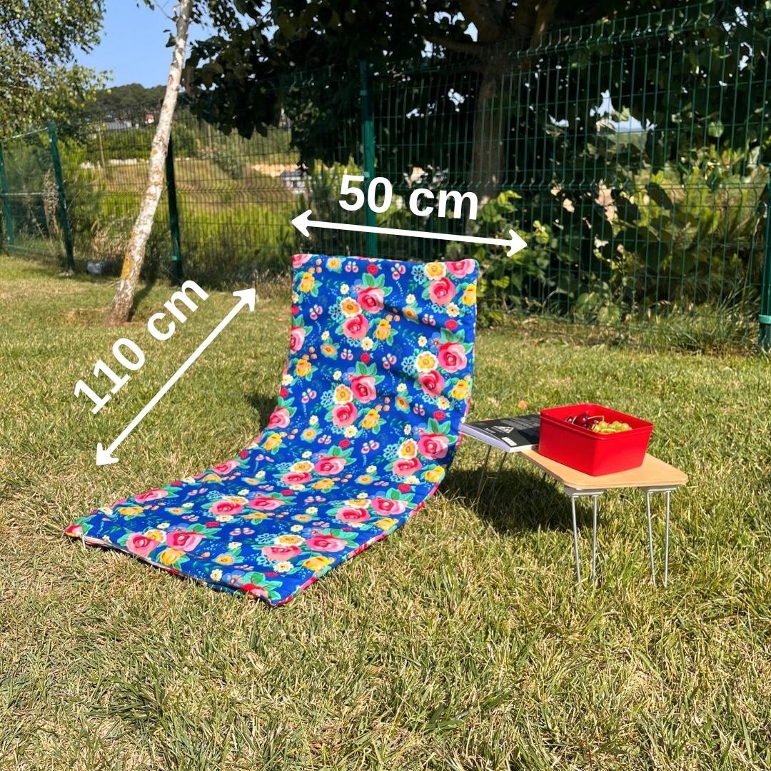 Rose Pattern Camp Chair, Folding Beach Chair, Outdoor Garden Chair