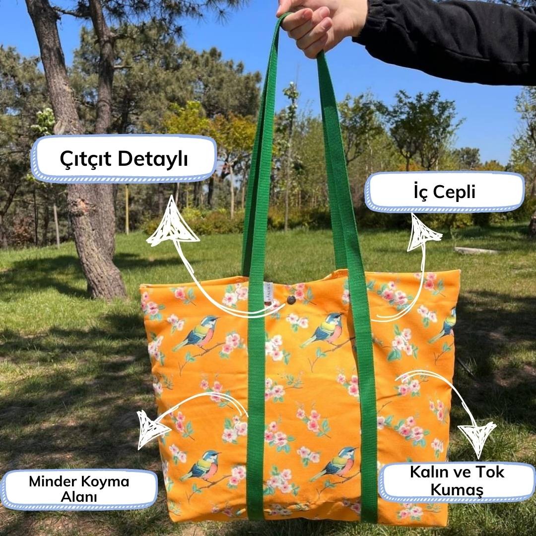 Bird Pattern Picnic Bag