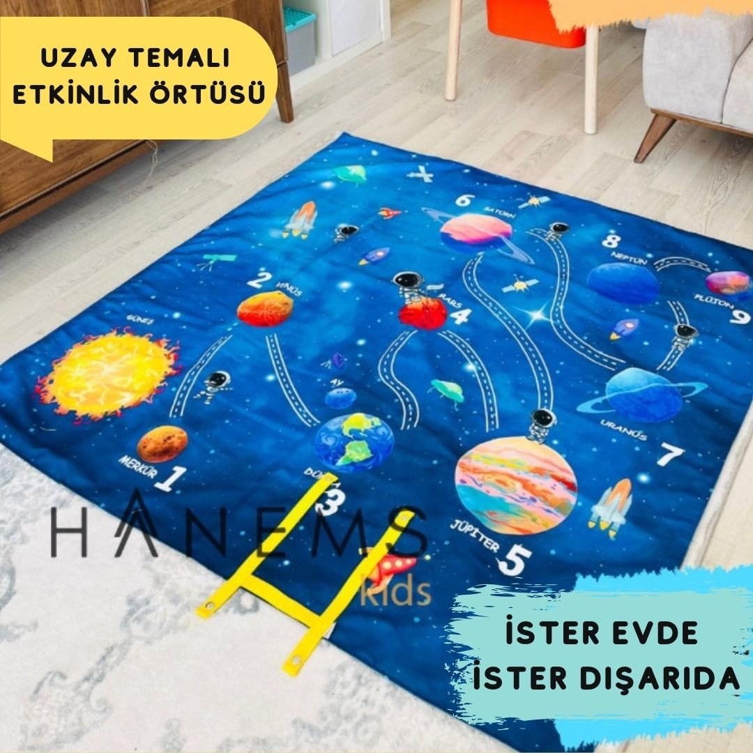 Space Themed Game Mat, Play Mat, Activity Mat, Waterproof Mat