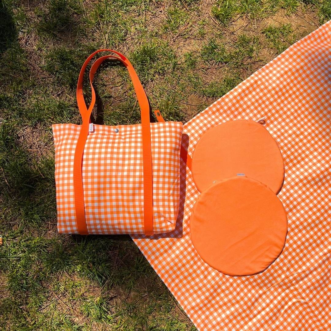 Orange Gingham Picnic Set