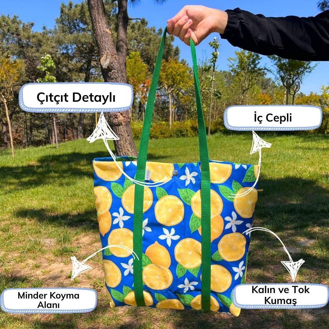 Lemon Pattern Picnic Bag