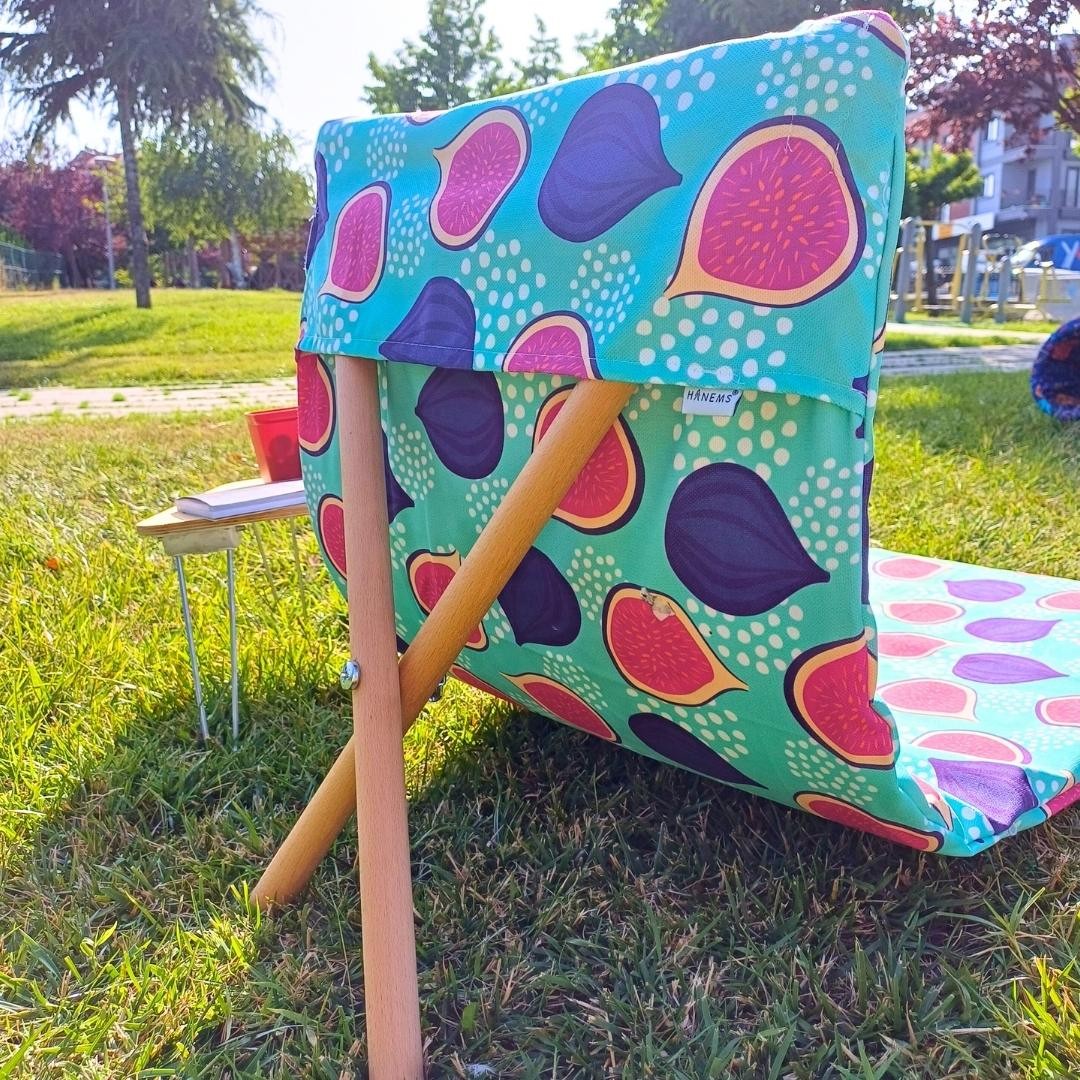 Rose Pattern Camp Chair, Folding Beach Chair, Outdoor Garden Chair