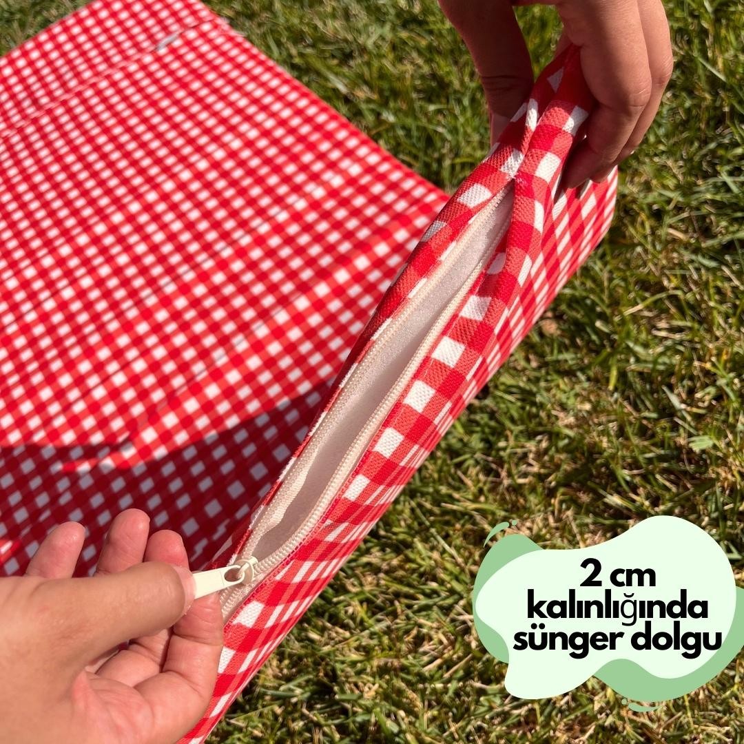 Red Patterned Camp Chair, Folding Beach Chair, Outdoor Garden Chair