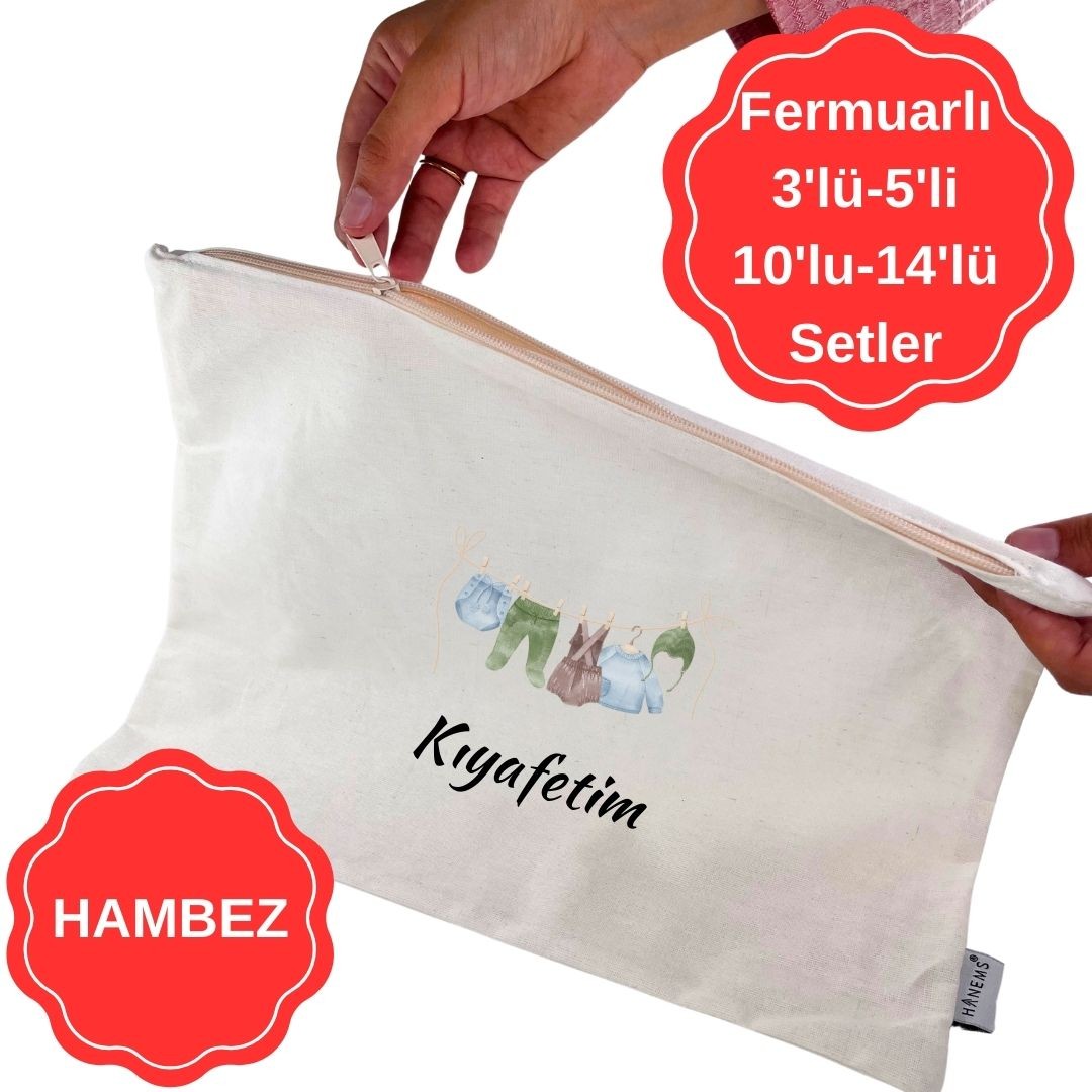 Hambez Fermuarlı Doğum Çantası(3'lü 5'li 10'lu 14'lü Setler)