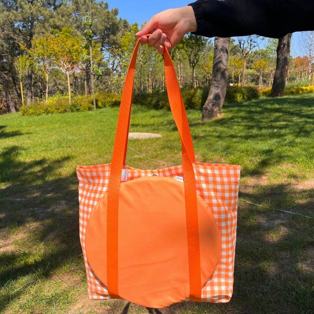 Orange Gingham Picnic Set