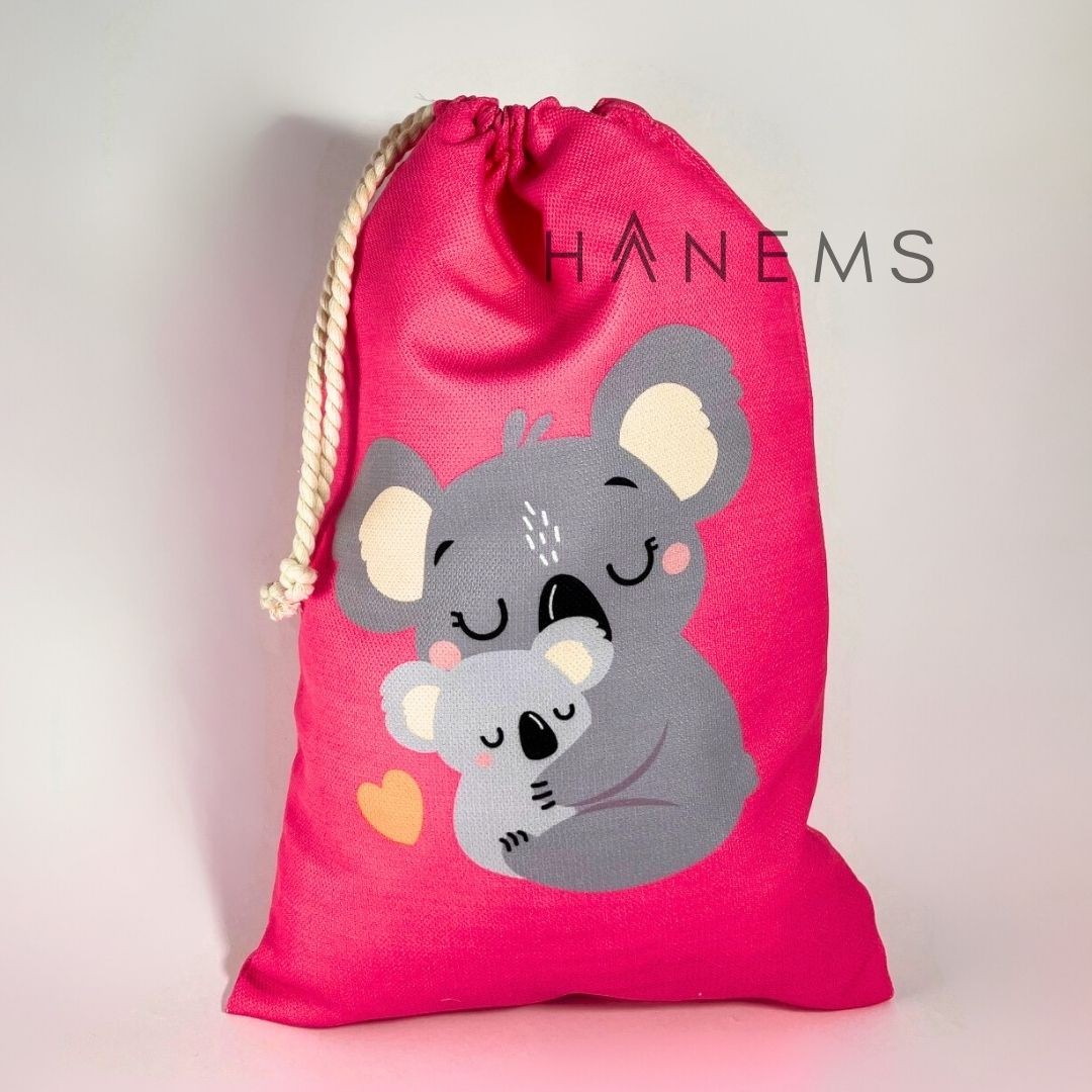 Koala pattern laundry bag, drawstring pouch, wash bag, spare clothes bag, kids pouch, travel pouch, bag organiser, storage bag, christmas gift