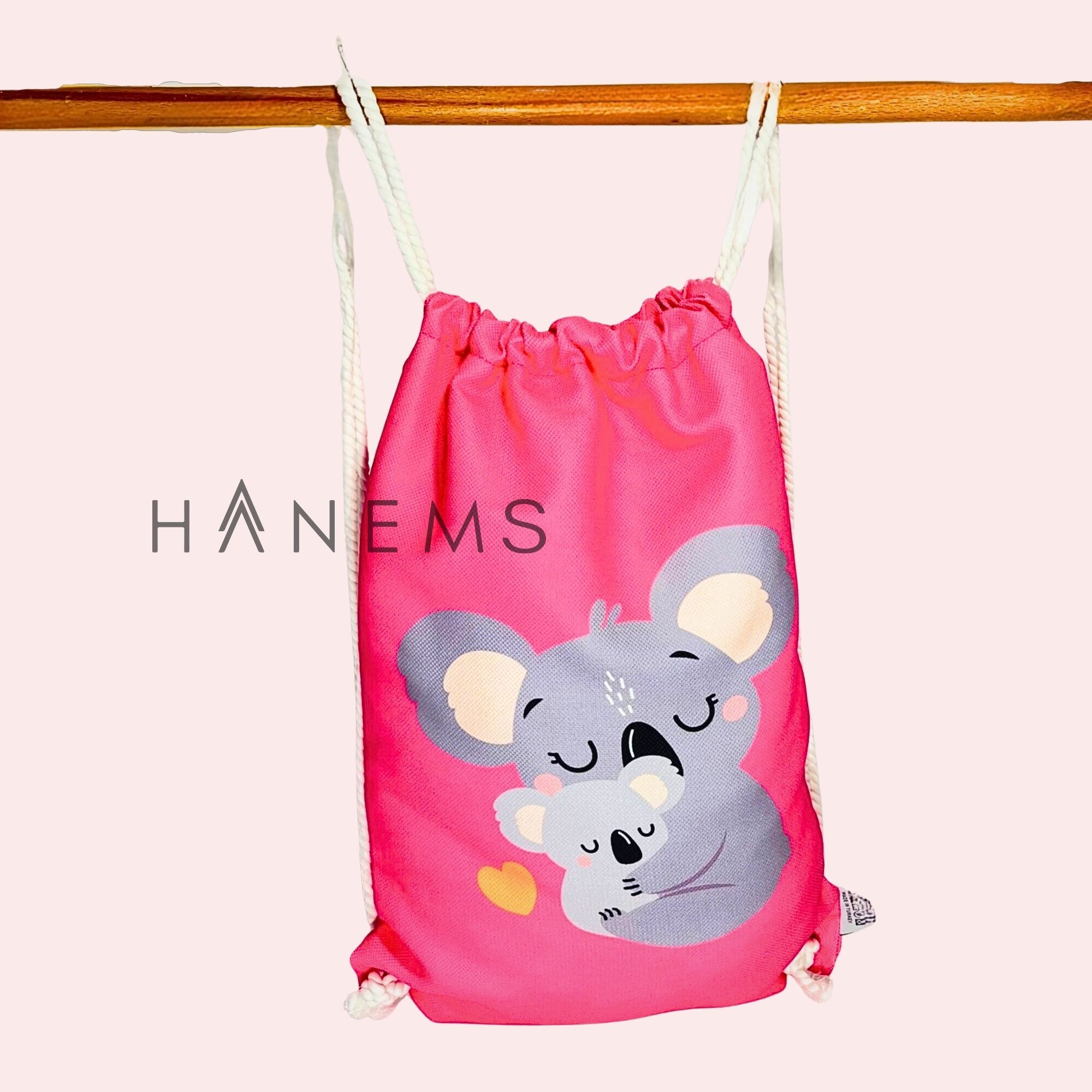 Koala pattern kids backpack, drawstring bag, kindergarten backpack, cotton backpack, handmade bag, nappy bag, christmas gift