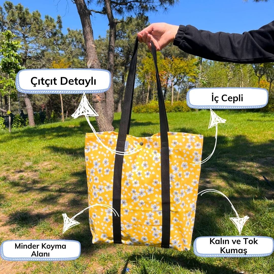 Yellow Flower Picnic Bag