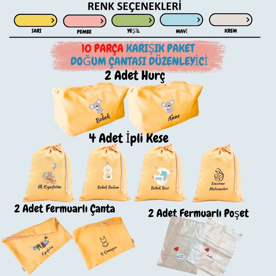 Karışık Paket Doğum Çantası Düzenleyicileri