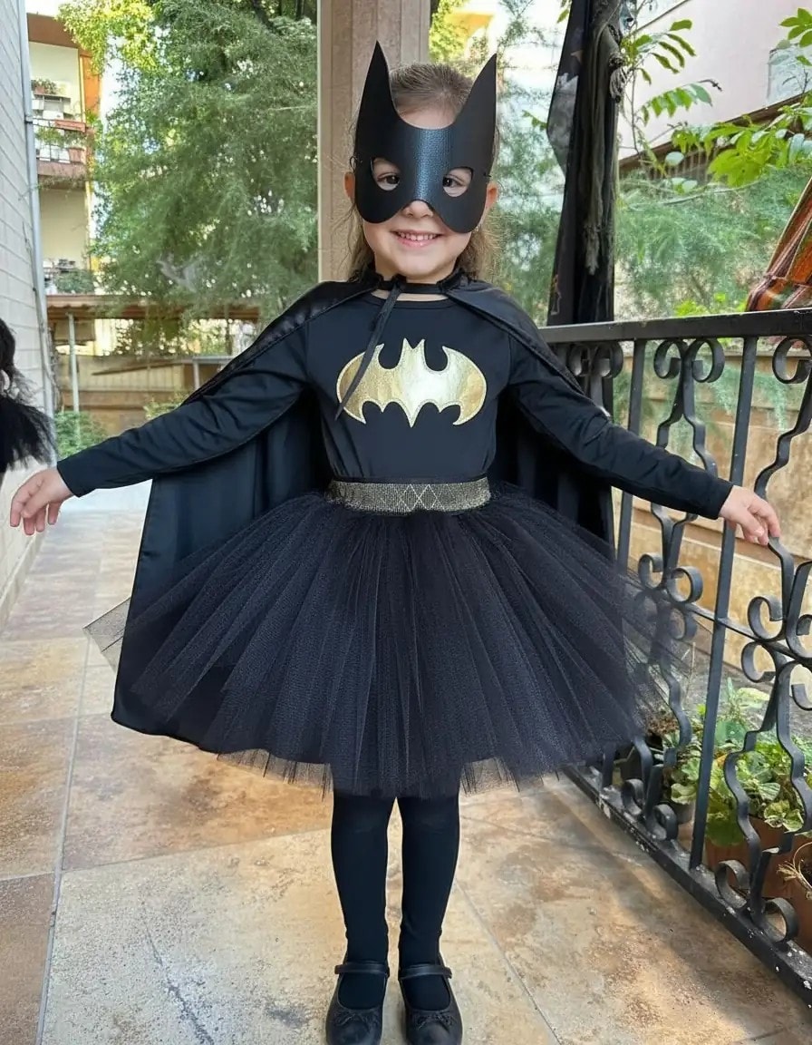 Batgirl Tütü Kostümü – Kız Çocukları İçin Süper Kahraman Kostümü