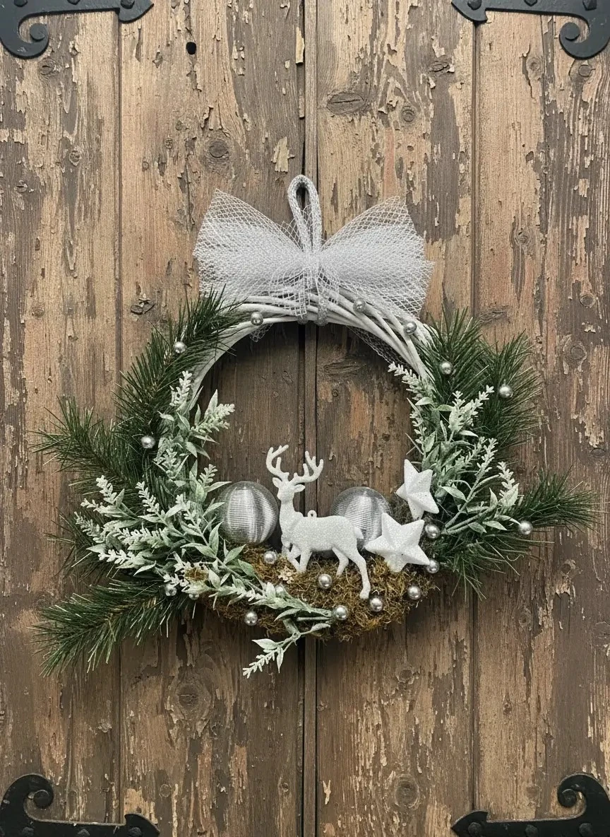 Yılbaşı Kapı Süsü Çelenk