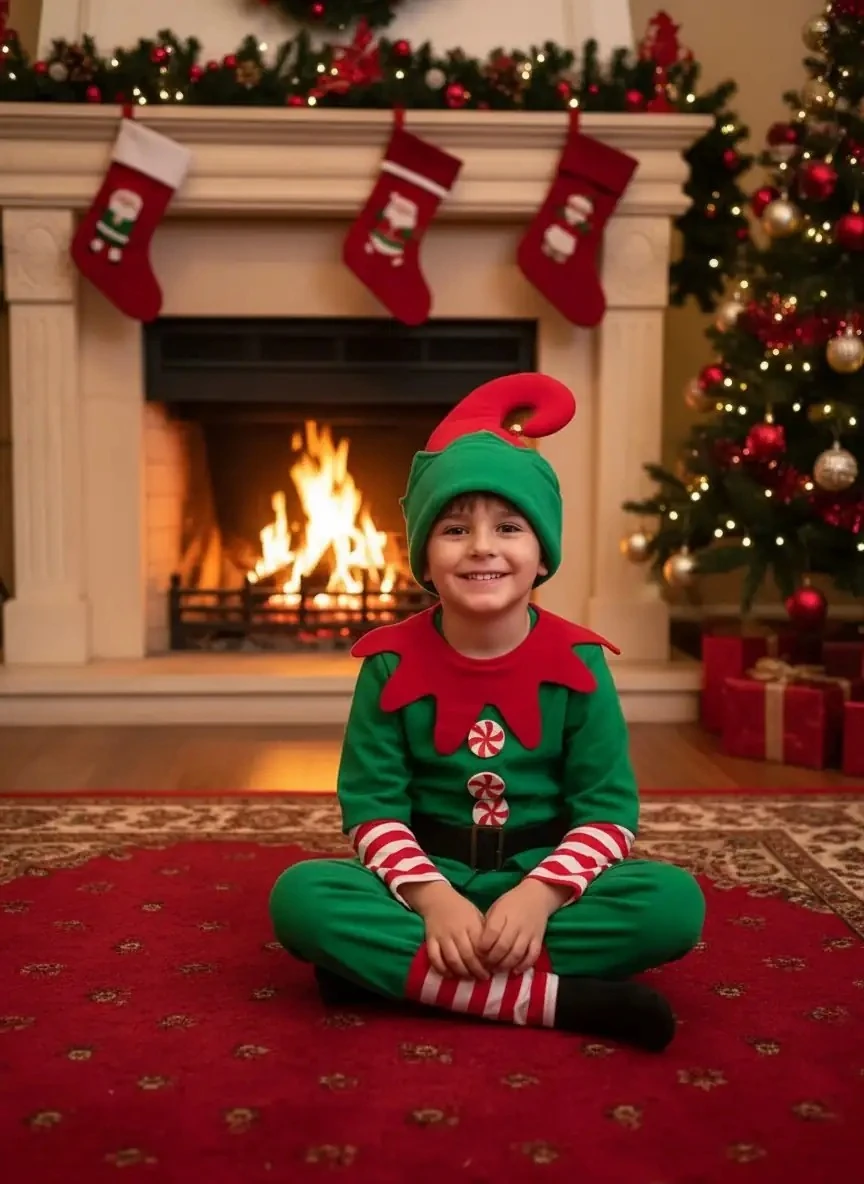 Elf Erkek Çocuk Kostüm Seti