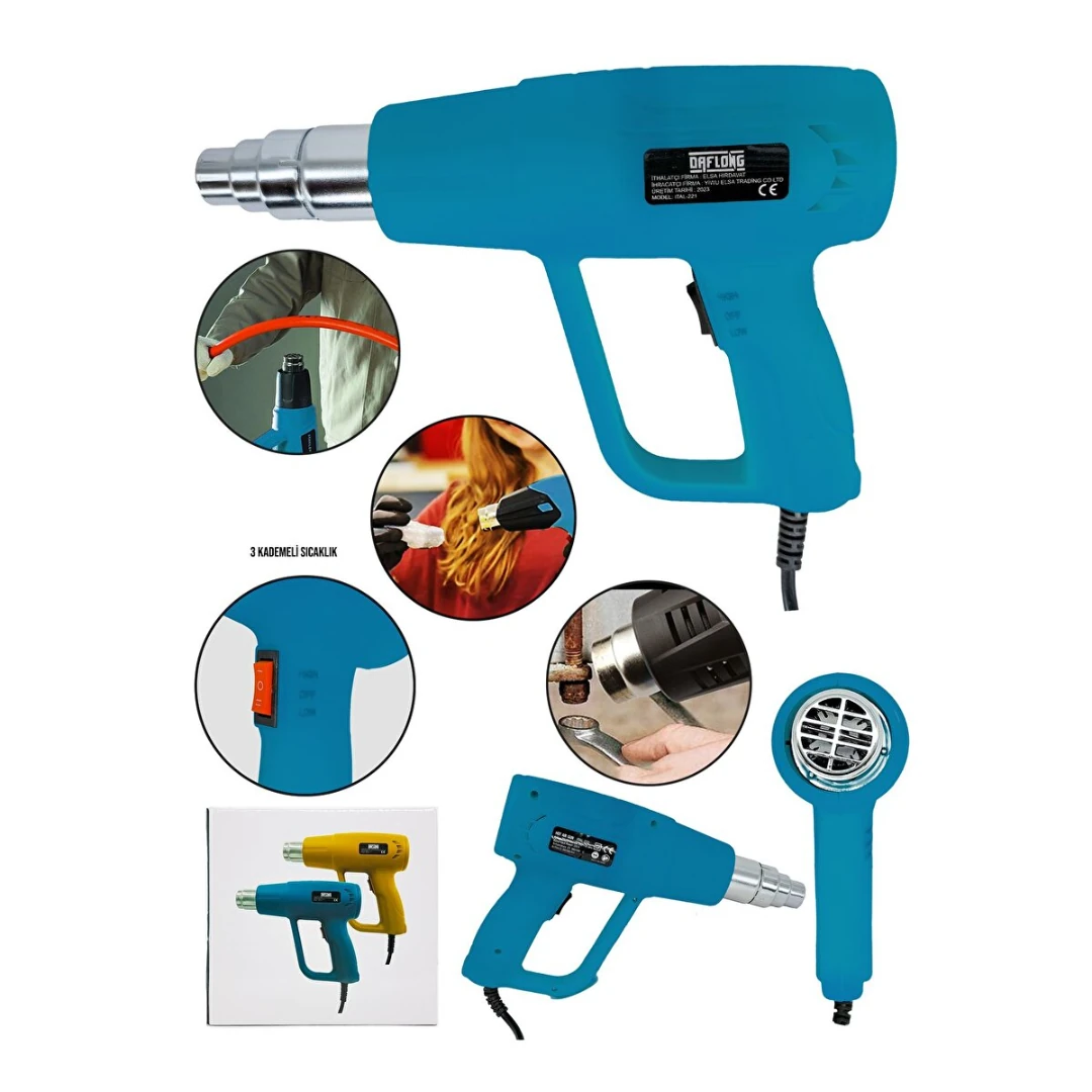 ITALY STYLE ADN0579 Elektrikli Sıcak Hava Üfleme Makinesi 2000W 500C Ayarlı Isı ve Hava Debisi