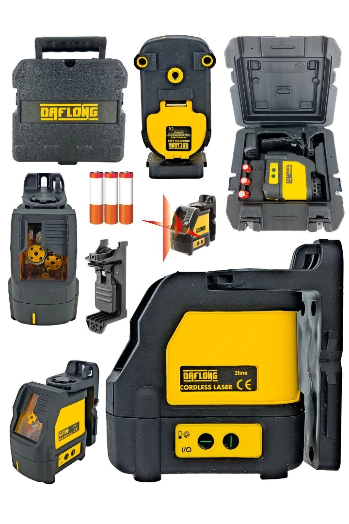 DAFLONG ADN0602 Çantalı Askı Aparatlı İki Yönlü Otomatik Lazer Terazi Yatay ve Dikey Hizalama