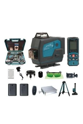 HAKTAŞ ADN0614 Bluetooth Bağlantılı 16 Yönlü Lazer Terazi Tripod Lazer Metre Seti | Hoparlörlü