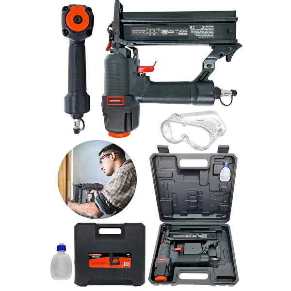 AEROPRO ADN0574 Havalı Çivi Çakma Tabancası 70-110PSI Basınçlı 100 Adet Kapasiteli