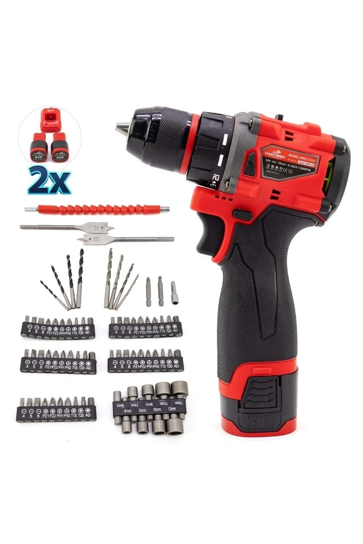 DAWREEK ADN0124 Şarjlı Vidalama ve Delme Matkabı LED Işıklı