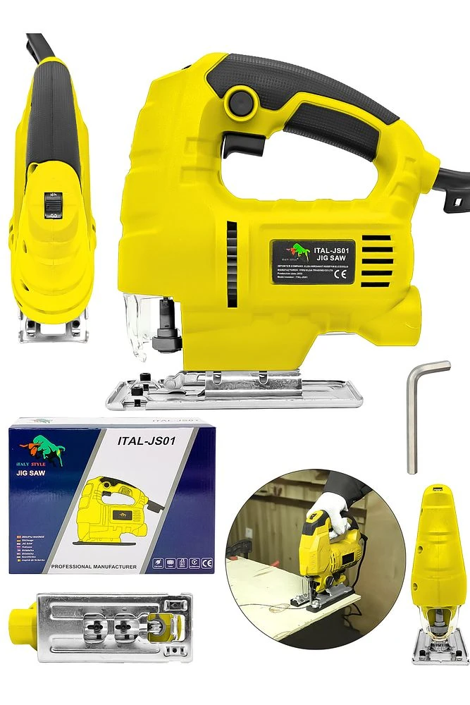 ITALY STYLE ADN0563 750W Elektrikli Dekupaj Testere | Sarı | Ø55mm Kesim | 0-3000RPM | Otomatik Jak Girişli