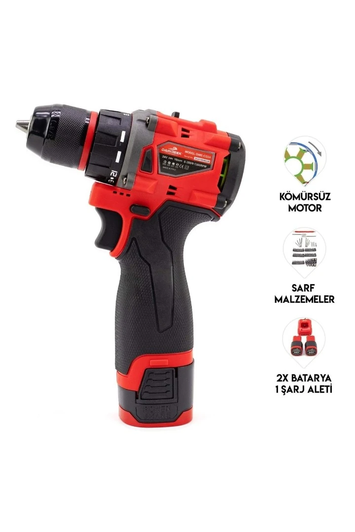 DAWREEK ADN0124 Şarjlı Vidalama ve Delme Matkabı LED Işıklı