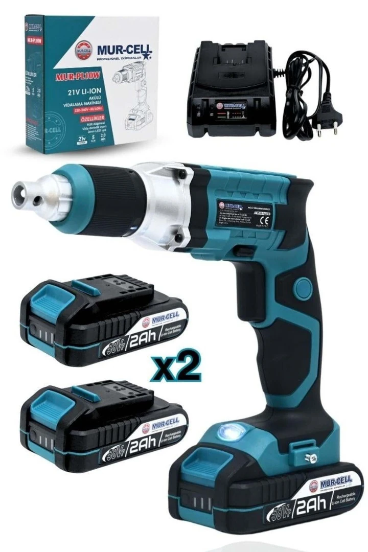 MURCELL ADN0121 20V Şarjlı Alçıpan Vidalama Metal Şanzımanlı