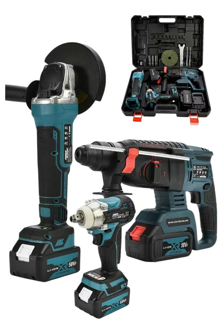 ASSUR ADN0007 36V Şarjlı Kırıcı Hilti, Somun Sıkma ve 125mm Taşlama Üçlü Set