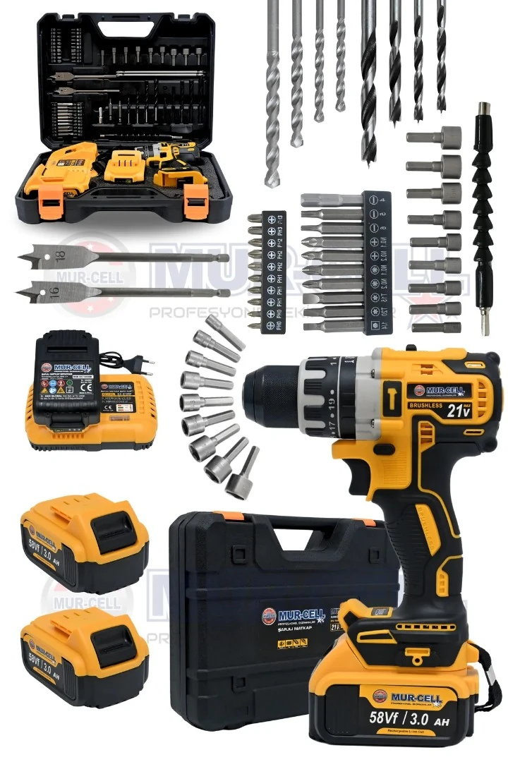 Murcell ADN0122 21V Şarjlı Darbeli Matkap 13 mm Çelik Mandren